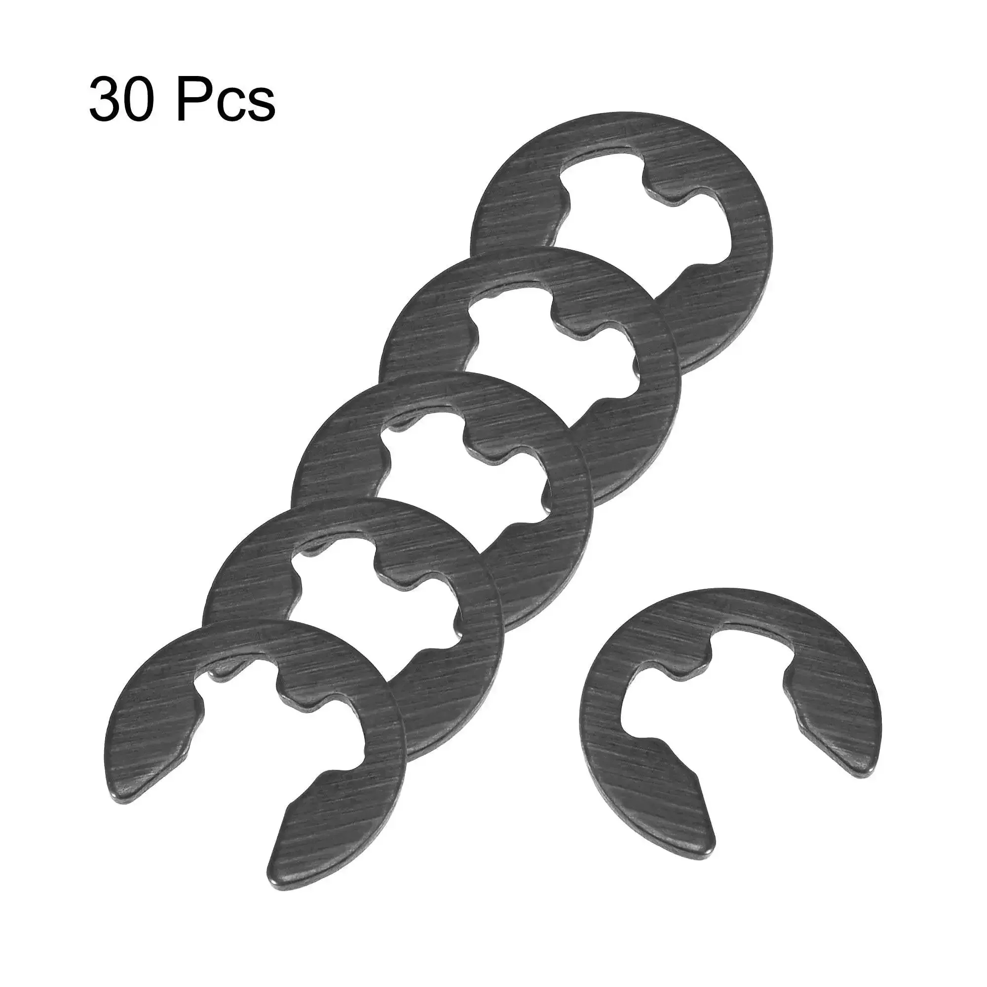 Hardcore E Clip Circlip Set for 3.5mm External Shaft Carbon Steel With Black Oxide Finish 8mm Outer Diameter 3.3mm Inner 0.5mm Thick 30 Pcs Heavy Duty Retaining Clips for Mechanical Assemblies - Image 2