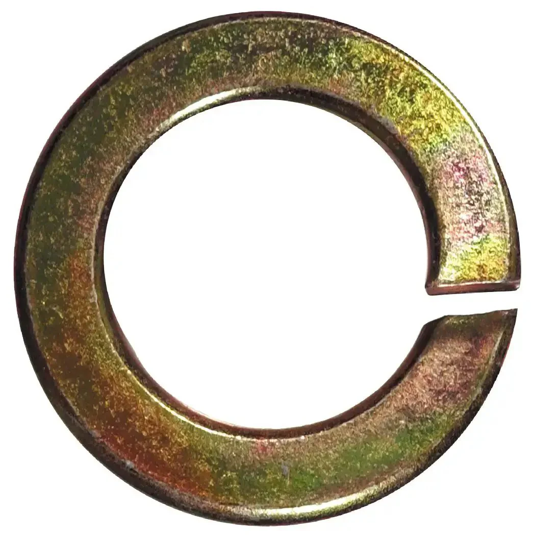 Hardened Grade 8 Split Lock Washer 7 Sixteenth Inch, Tempered Medium Carbon Alloy Steel With Yellow Zinc Plating, 25 Pack, Heavy Duty Anti Loosening Solution For Nuts And Bolts In Gearhead Projects