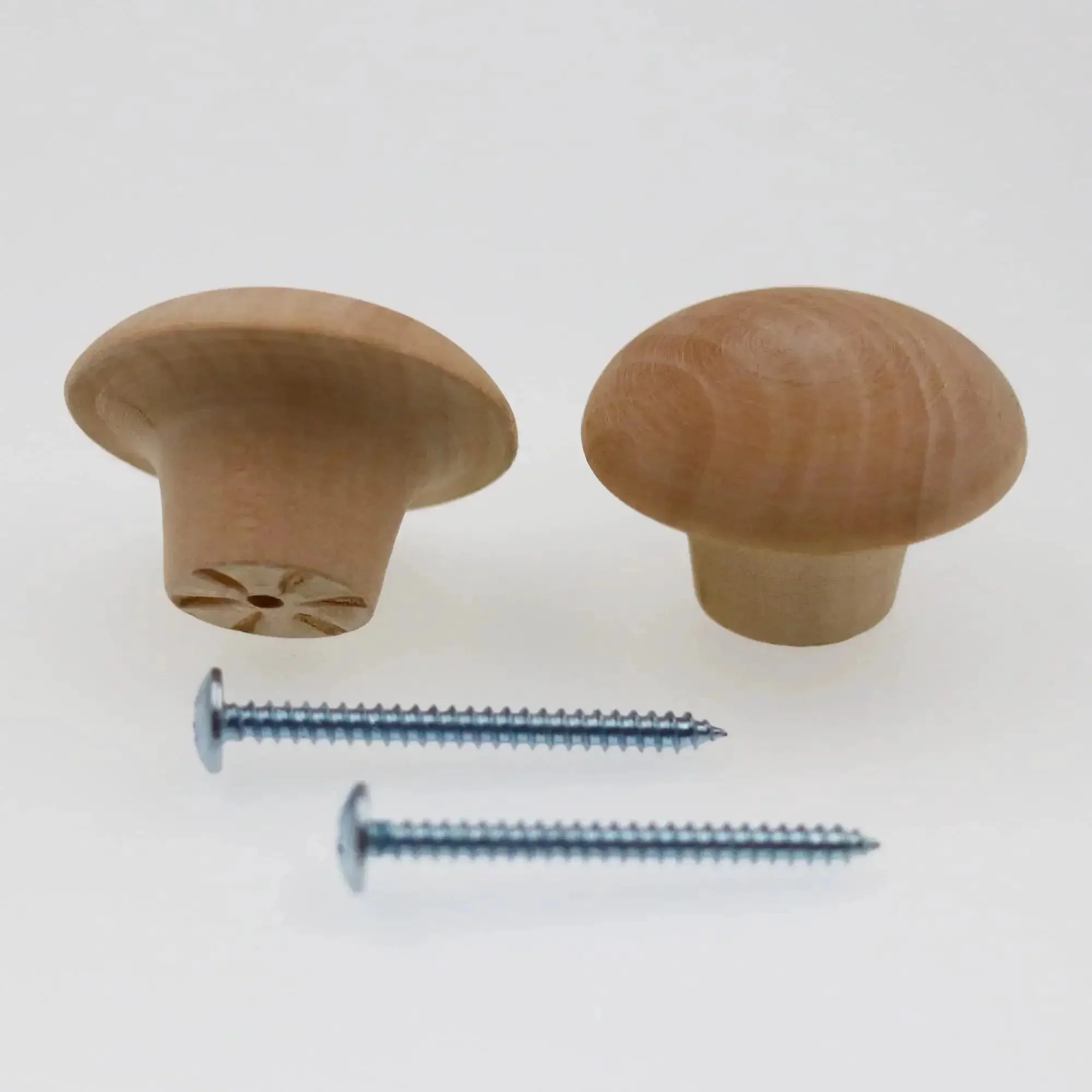 Hardwood Bi Fold Door Pull Knob Set Of 2 One And Three Quarters Inch Diameter Knob With Eleven Sixteenths Inch Base Solid Wood Door Panel Hardware Natural Finish Ready To Stain Or Paint DIY Friendly And Easy To Install - Image 2