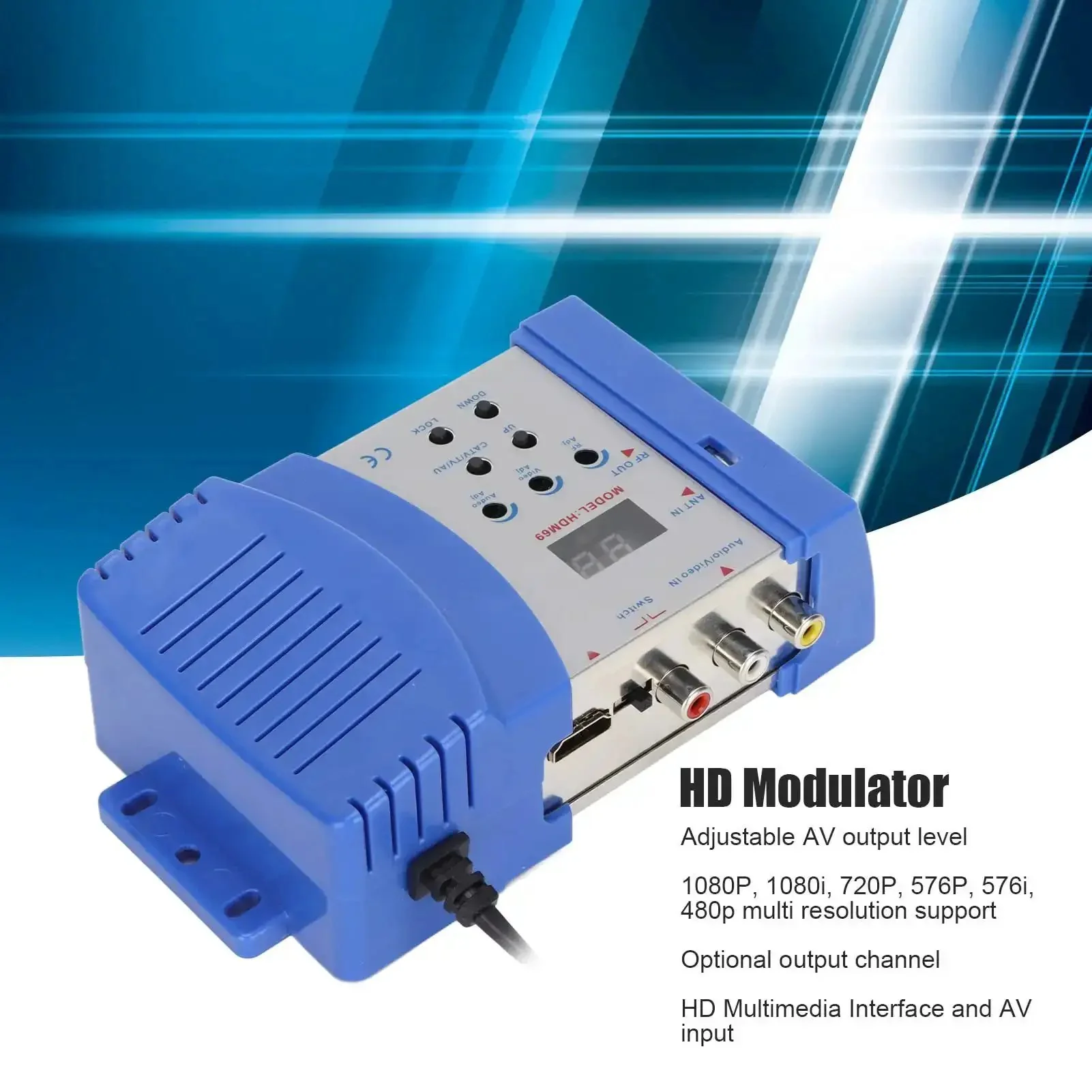 HDMI Modulator For Home TV RF Modulator Converts AV To RF In PAL NTSC VHF UHF Dual Frequency Output Adjustable AV Level Supports 1080P 1080i 720P 576P 576i 480p 90 To 240V Power F Female Connector - Image 4