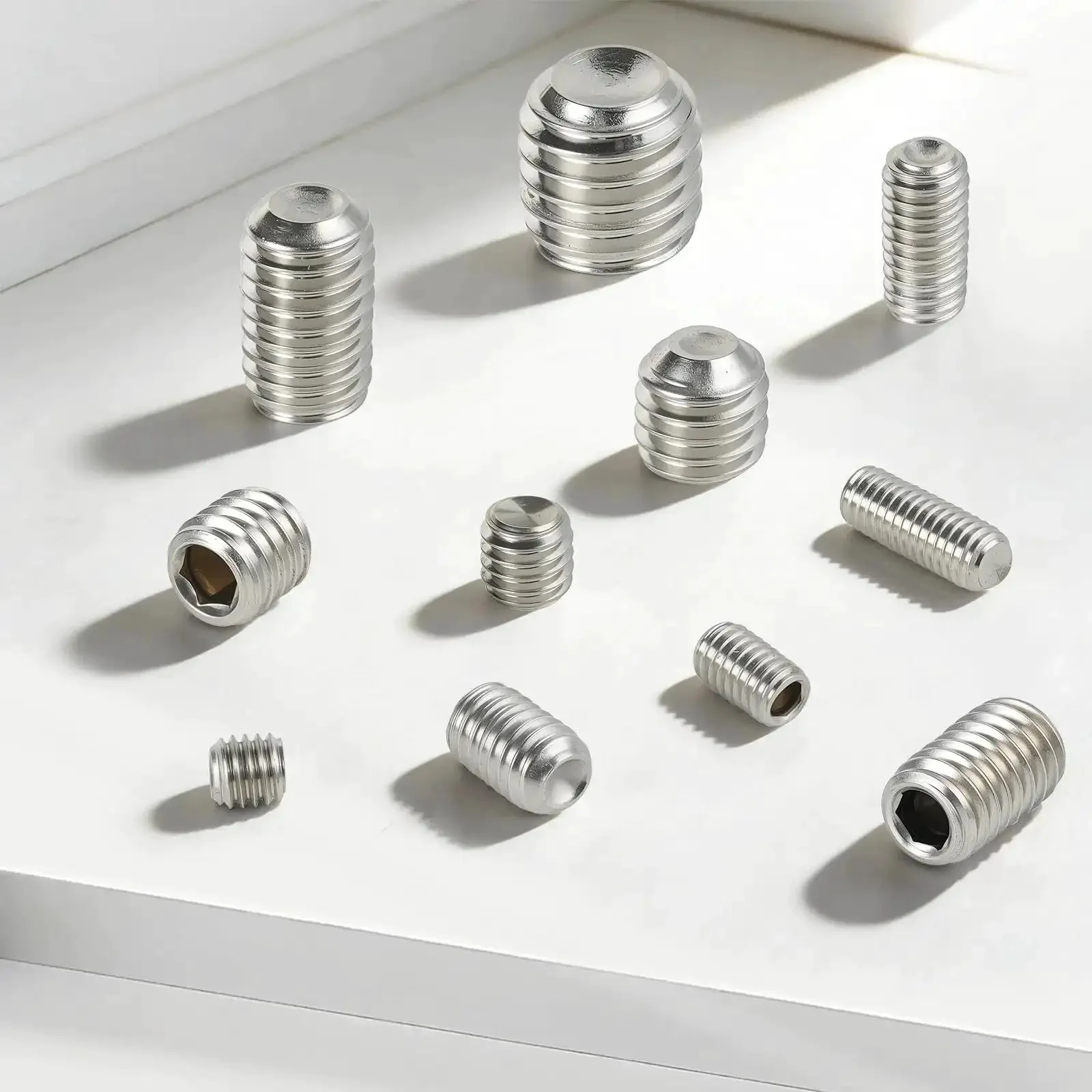 Headless Set Screw Kit 510 Piece 13 Size Metric M3 M4 M5 M6 M8 Stainless Steel 304 Socket Cup Point Screws For Machinery Pulleys Shafts Door Handles And Bathroom Fixtures - Image 5