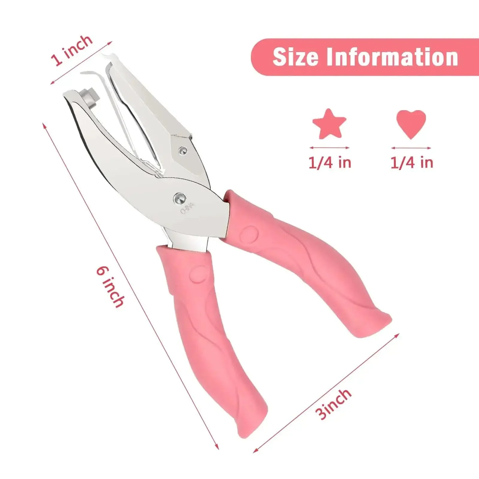 Heart And Star One Quarter Inch Metal Handheld Paper Punch Set With Soft Handled Design For Tags Clothes And Tickets Two Piece Hole Puncher Kit For Crafting Scrapbooking Card Making And Diy Projects - Image 7