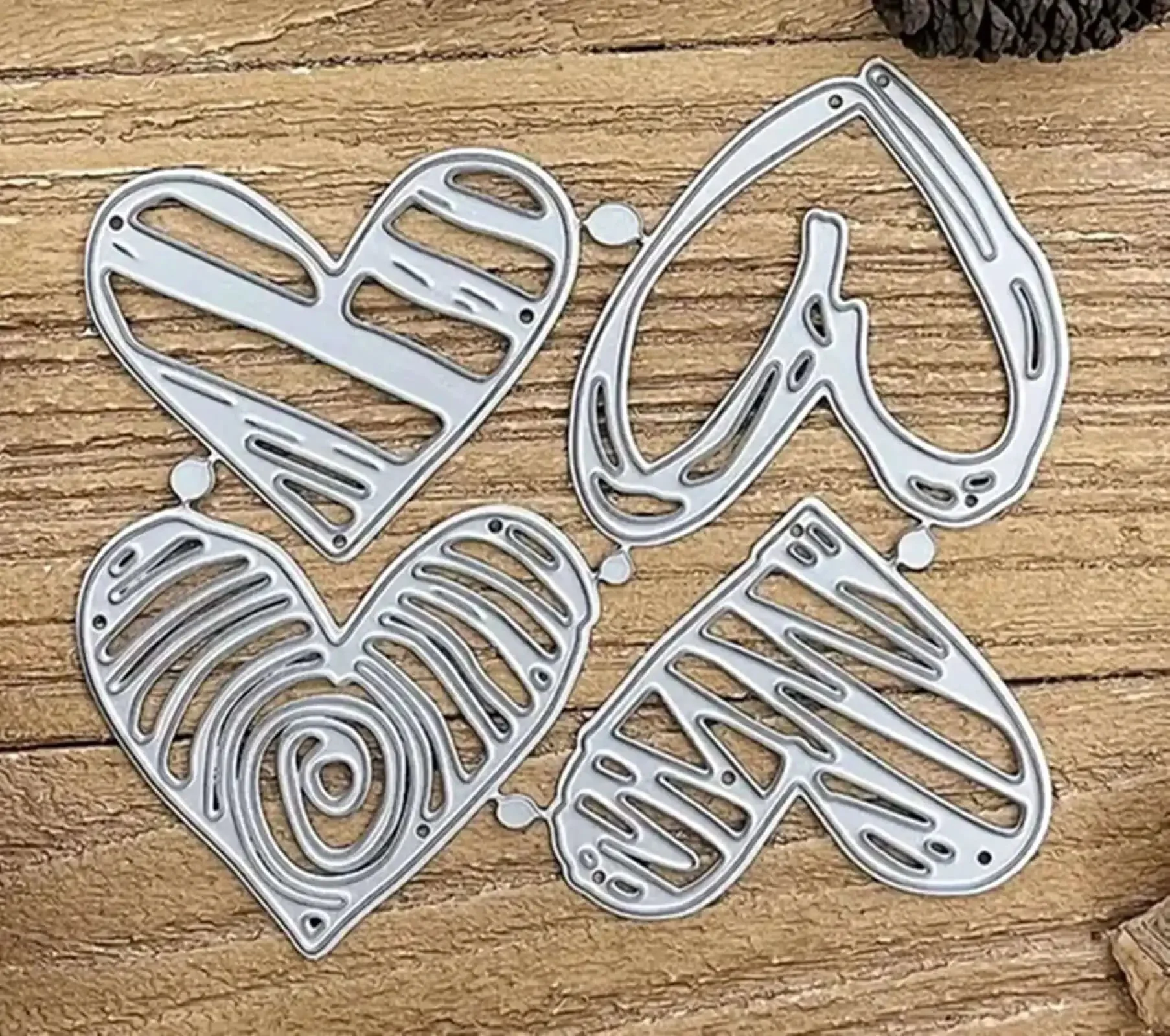 Heart Frame Metal Die Cuts Set Of 4 For Scrapbooking And Card Making DIY Photo Embossing Stencils 9.4x7.7 cm Wedding Lover Theme Dies Silver Carbon Steel Love Heart Cut Dies For Crafts - Image 4
