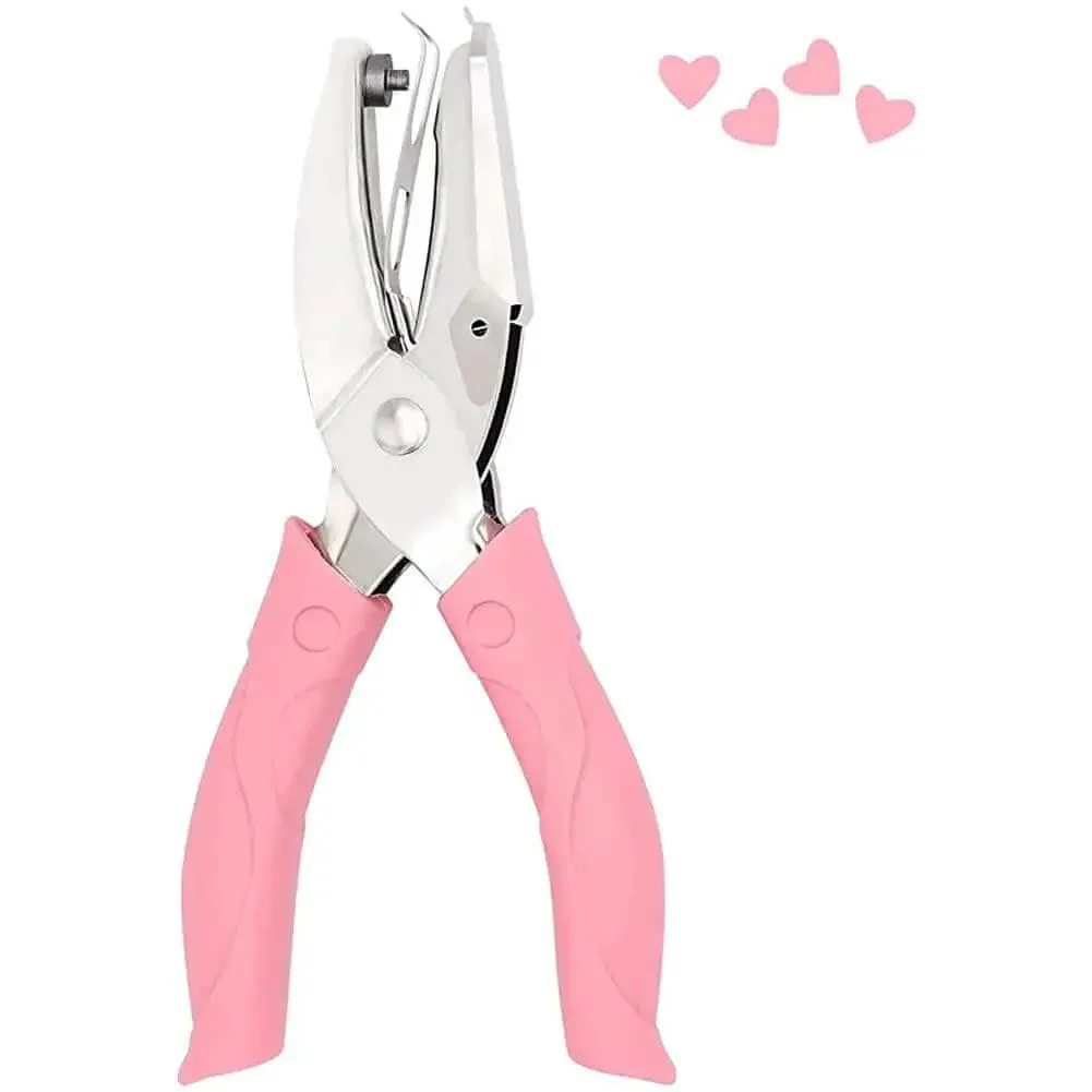 Heart Shaped Paper Punch Handheld Perforator For DIY Crafts And Scrapbooks Labels And Cards With Soft Grip Non Slip Handle Great For Kid Friendly And Adult Friendly Craft Sessions And Easy Punch Up To Eight Sheets Of A4