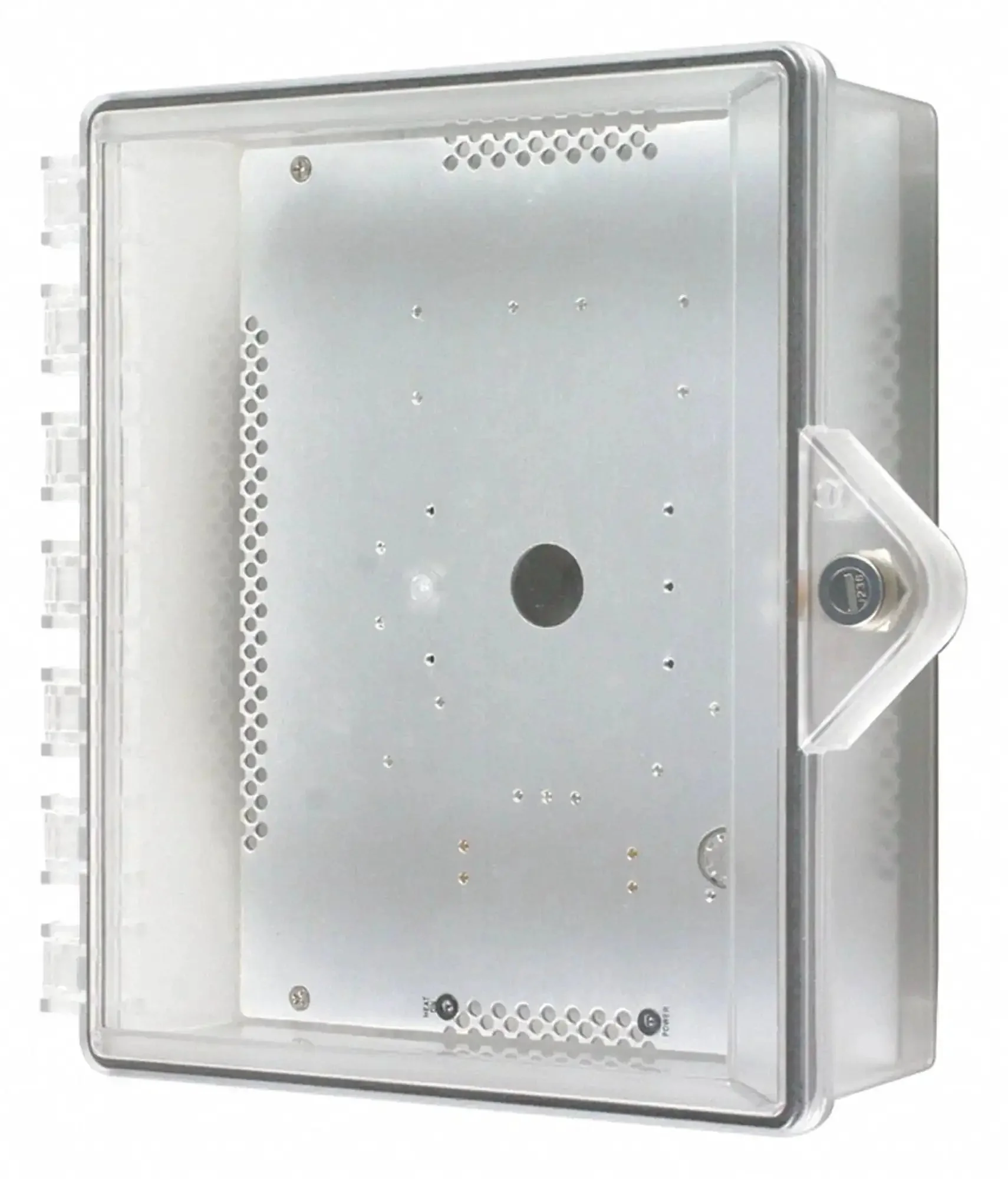 Heated Type 4X Clear Polycarbonate Enclosure With Key Lock And Radiant Heat Plate, Model STI-7520-HTR Built Tough For Rugged Environments, Industrial Electrical Box With Enhanced Temperature Control And Safe Access