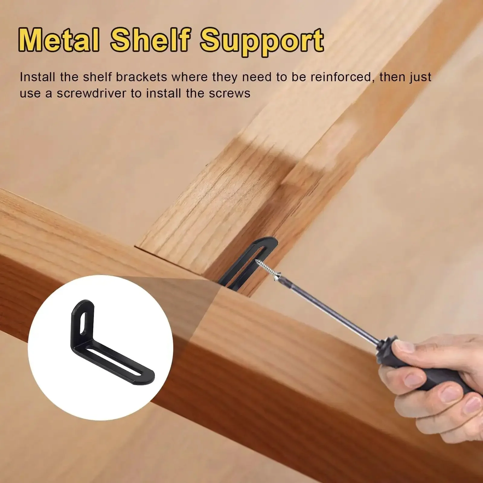 Heavy Duty 10 Pack L Brackets For Shelves 2 By 1 By 0.5 Inch Slotted Corner Braces Black 90 Degree Right Angle Supports For Wood Cabinets And Furniture Rust Resistant Iron With Heat Treated Screws - Image 5