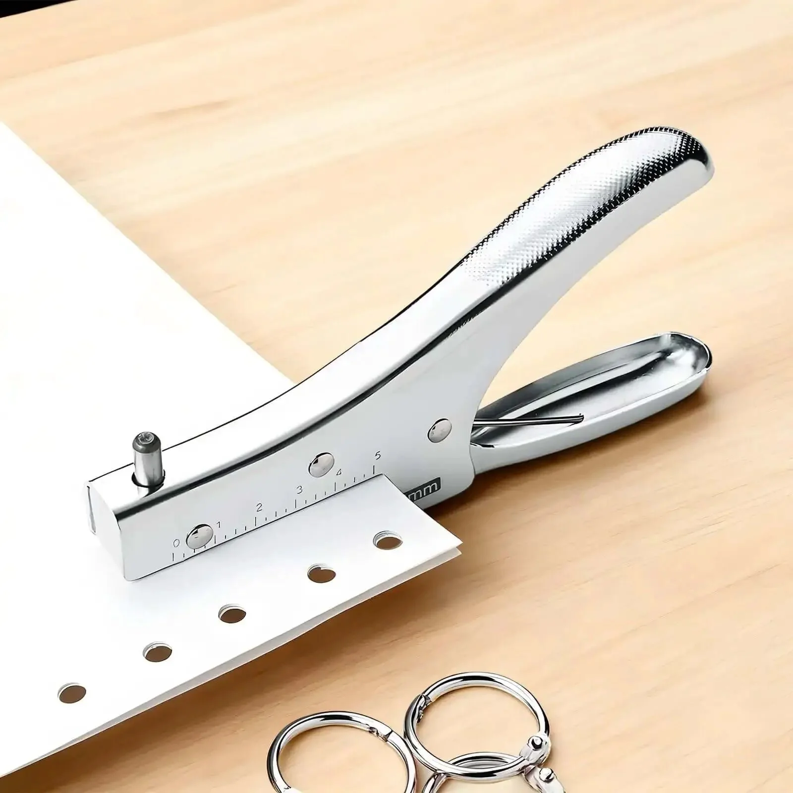 Heavy Duty 10 Sheet Single Hole Punch Handheld Metal Paper Punch With 1.9 Inch Throat And 6 mm Hole Built To Last Steel Construction For Office School And Craft Binding Tough As Nails For Quick Clean Holes - Image 3