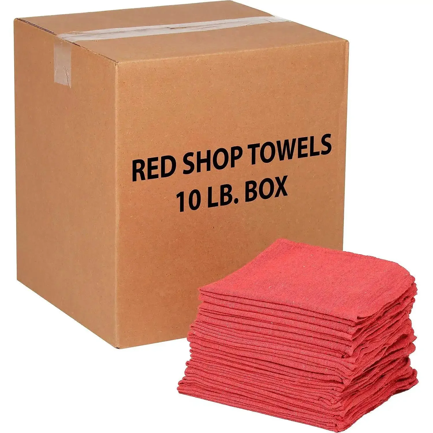 Heavy Duty 100 Percent Cotton Shop Towels Red 14 By 14 Inches 90 Towels Per Box Machine Washable Pre Laundered For Auto Shop And Industrial Use Quick Dry Hemmed Edges Absorbent And Reusable