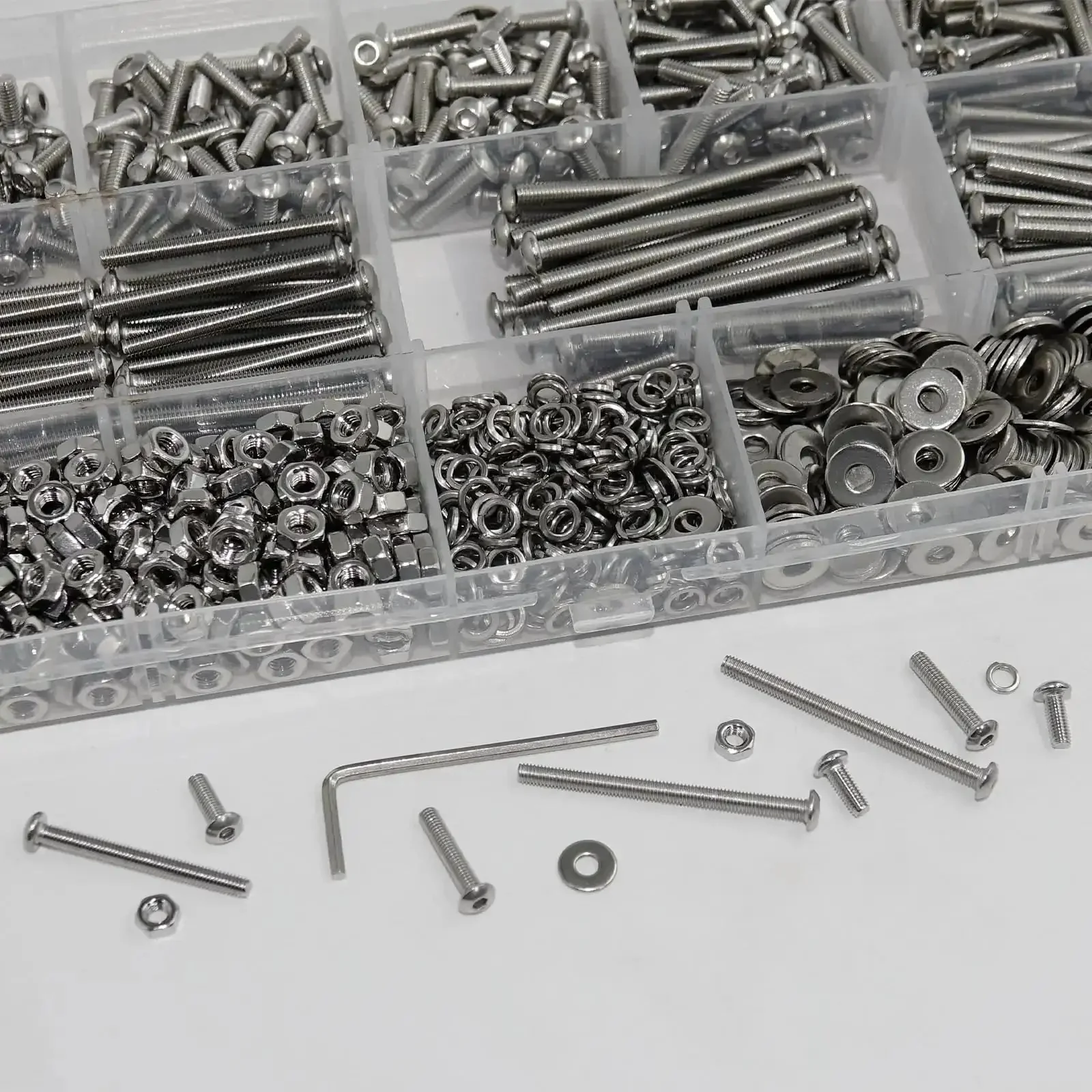 Heavy Duty 1040 Piece M3 Screw Kit With Nuts, Washers And Hex Wrench Includes M3 Screws From 6mm To 40mm Range For 3D Printers, Bed Frames, Furniture And Automotive Projects Built For Quick Fixes And Mod Upgrades - Image 6