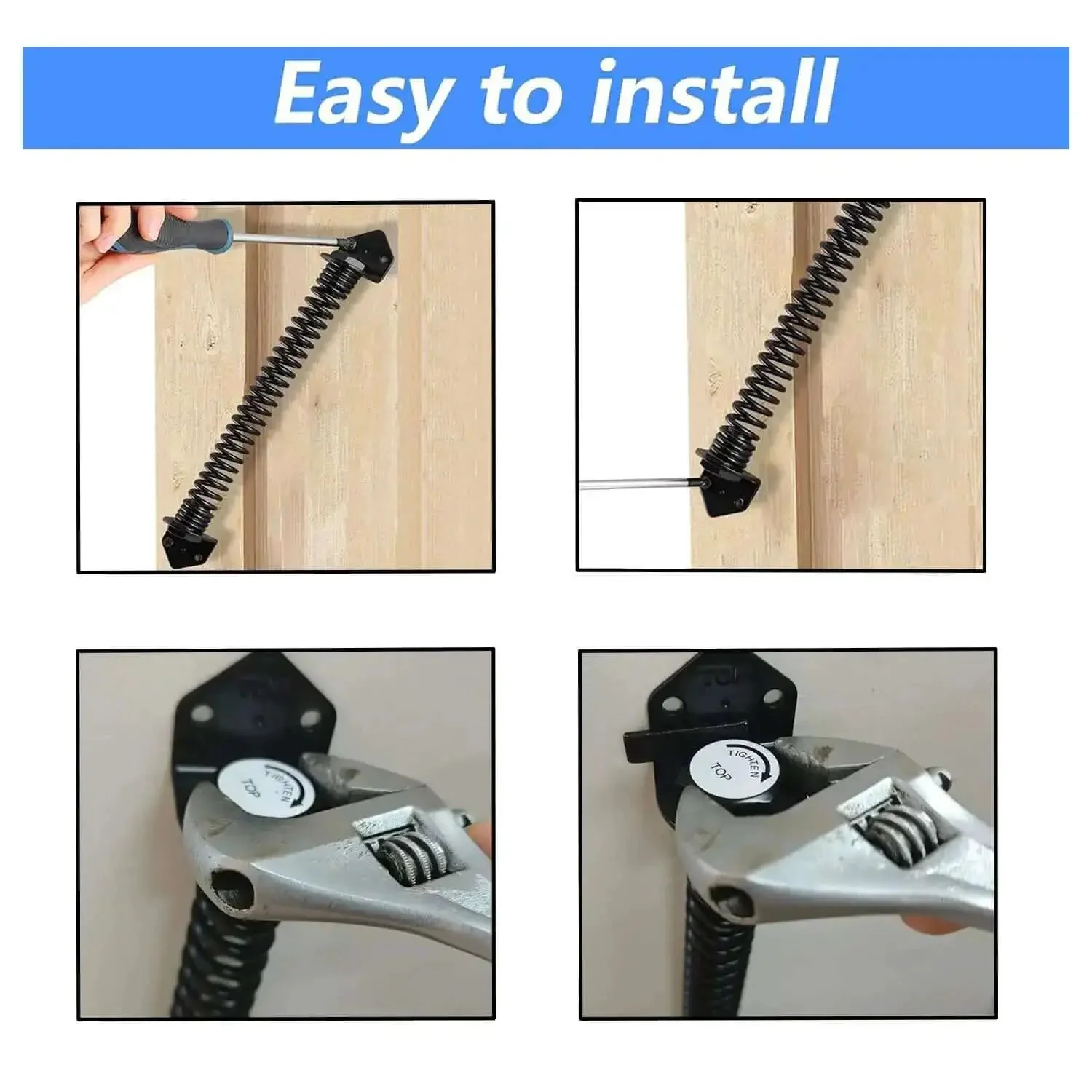 Heavy Duty 11 Inch Gate Spring Self Closing Black Steel Outdoor Gate Closer For Wooden And Vinyl Fences Built Tough With Adjustable Tension Durable Carbon Steel Weatherproof 2 Pack - Image 3