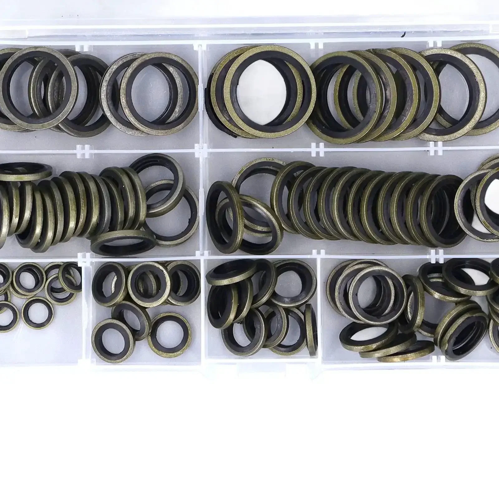 Heavy Duty 110 Piece Metal Bonded Oil Seal Washers Kit With High Temp Rubber O Rings, Self Centering Lip, And Storage Box, 8 Size Set Including M6 M8 M10 M14 M16 M20 For Threaded Pipe Joints And Screws - Image 4