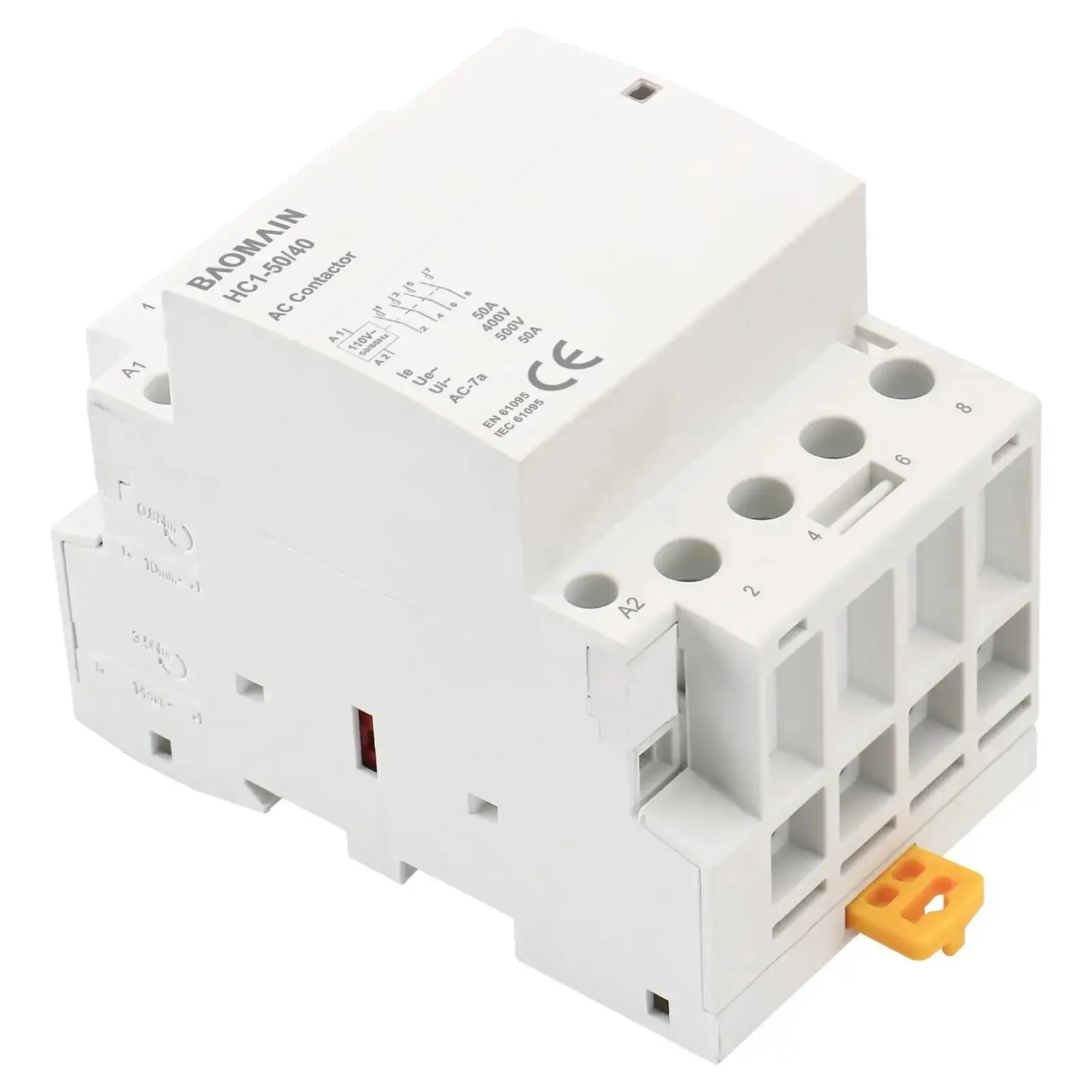 Heavy Duty 110V AC 4 Pole Contactor With Four Normally Open Contacts, 50A Rating, DIN Rail Mount, Built To Handle HVAC Motors Pumps And Lighting Control, Supports Multi Load Switching For Three Phase Compressors And Auxiliary Circuits - Image 3