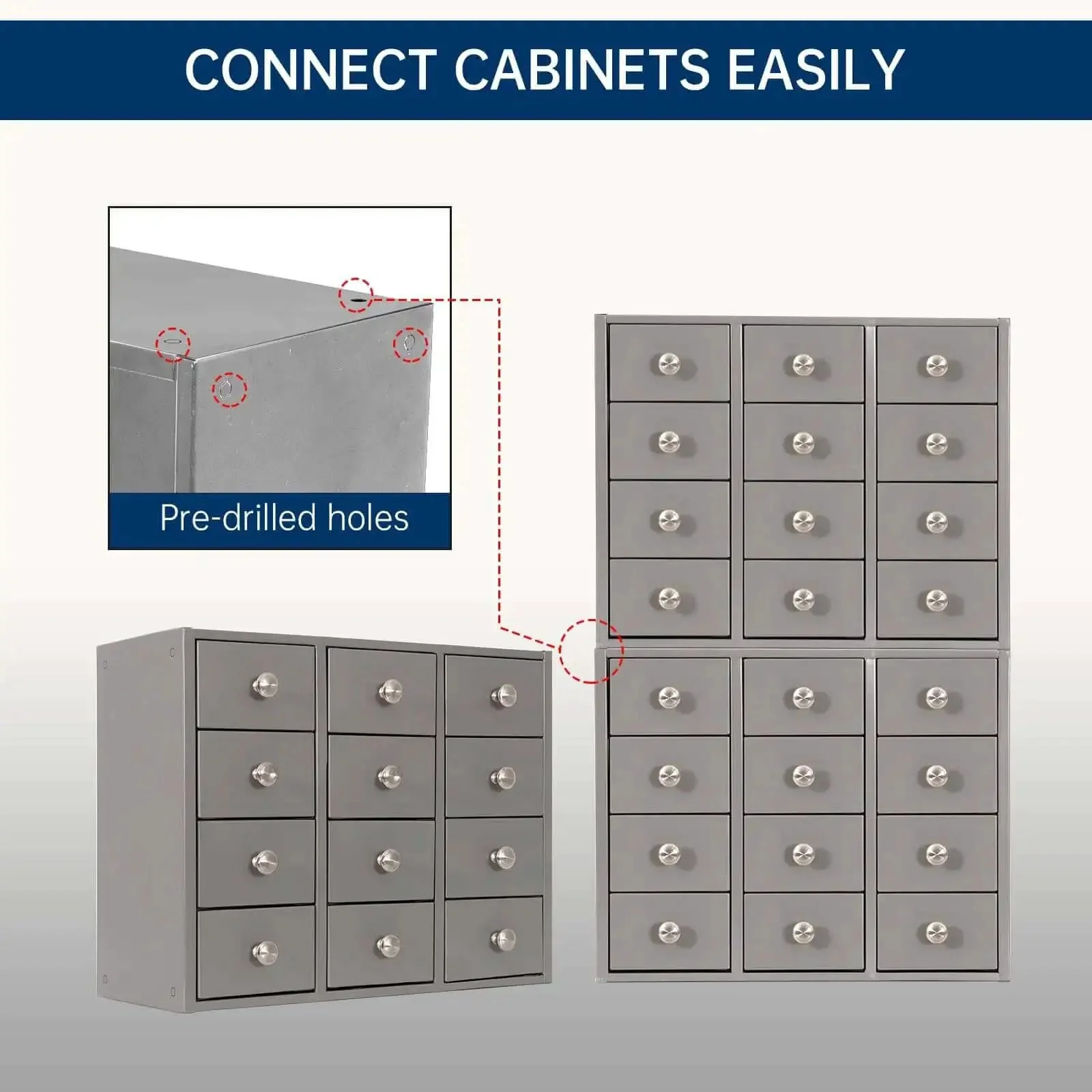 Heavy Duty 12 Drawer Metal Parts Cabinet For Workshop Garage And Office With Corrosion Resistant Galvannealed Steel Powder Coated Finish 12 Fully Enclosed Drawers No Assembly Required Modular And Stackable Design Durable Hardware Organizer - Image 4