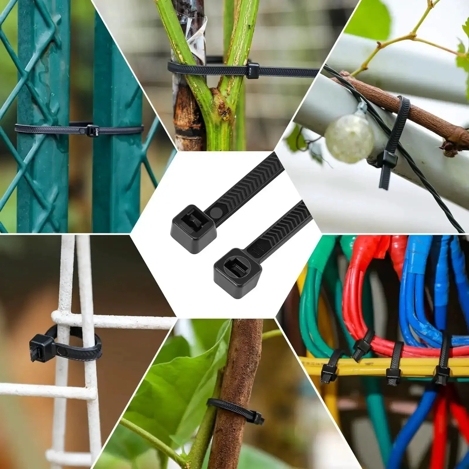Heavy Duty 12 Inch Cable Ties With 120 Lb Tensile Strength, V Shaped Teethed Double Sided Grip, Industrial Grade Nylon Tie Wraps For Indoor Outdoor Use, Extra Large 0.19 Inch Width, 0.065 Inch Thickness, Weather Resistant Black 100 Pack - Image 3