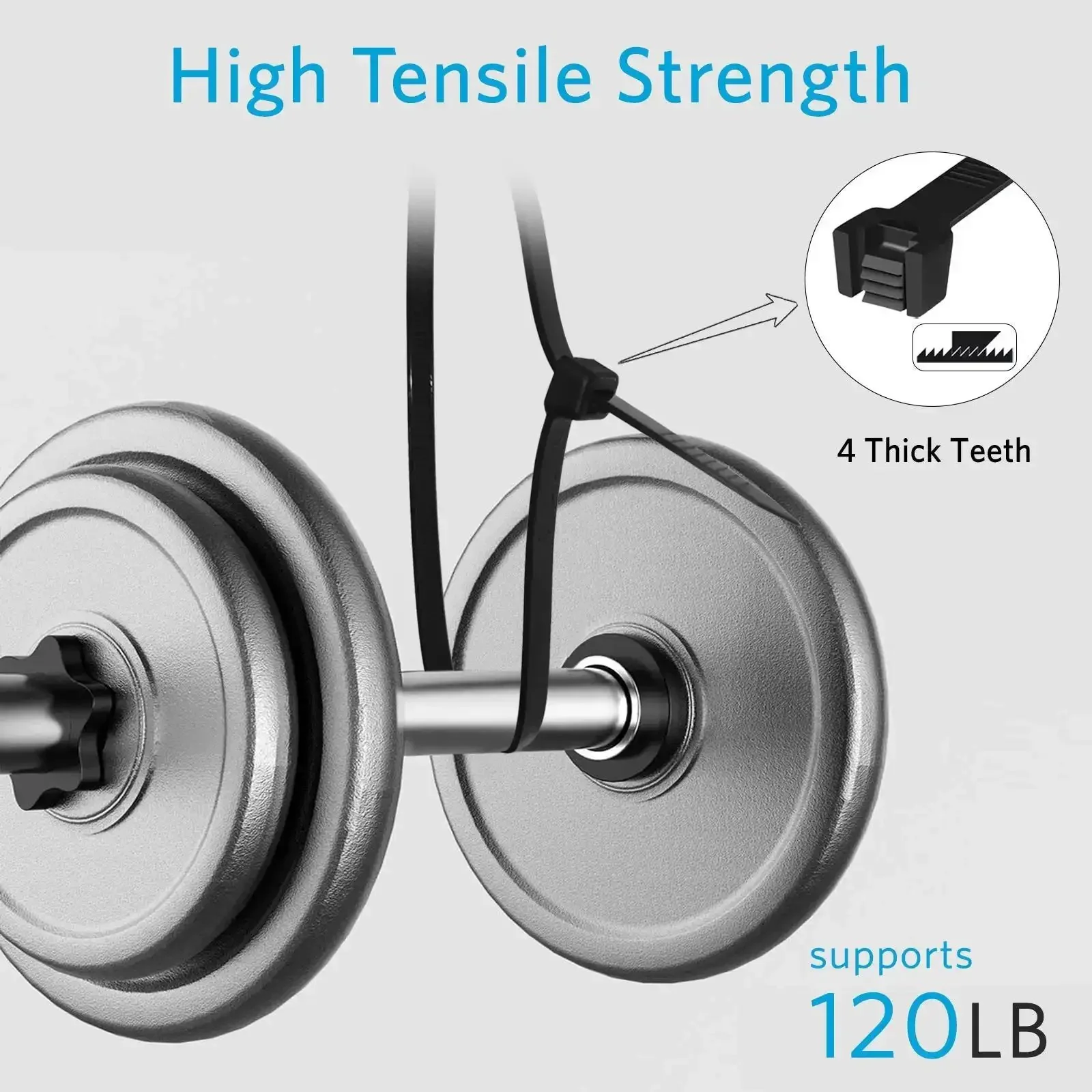 Heavy Duty 12 Inch Zip Ties With 120 Pound Tensile Strength Black Cable Ties 100 Pack Built For No Fuss Indoor Fixes And Quick Organization Solutions For Home And Work Use - Image 3