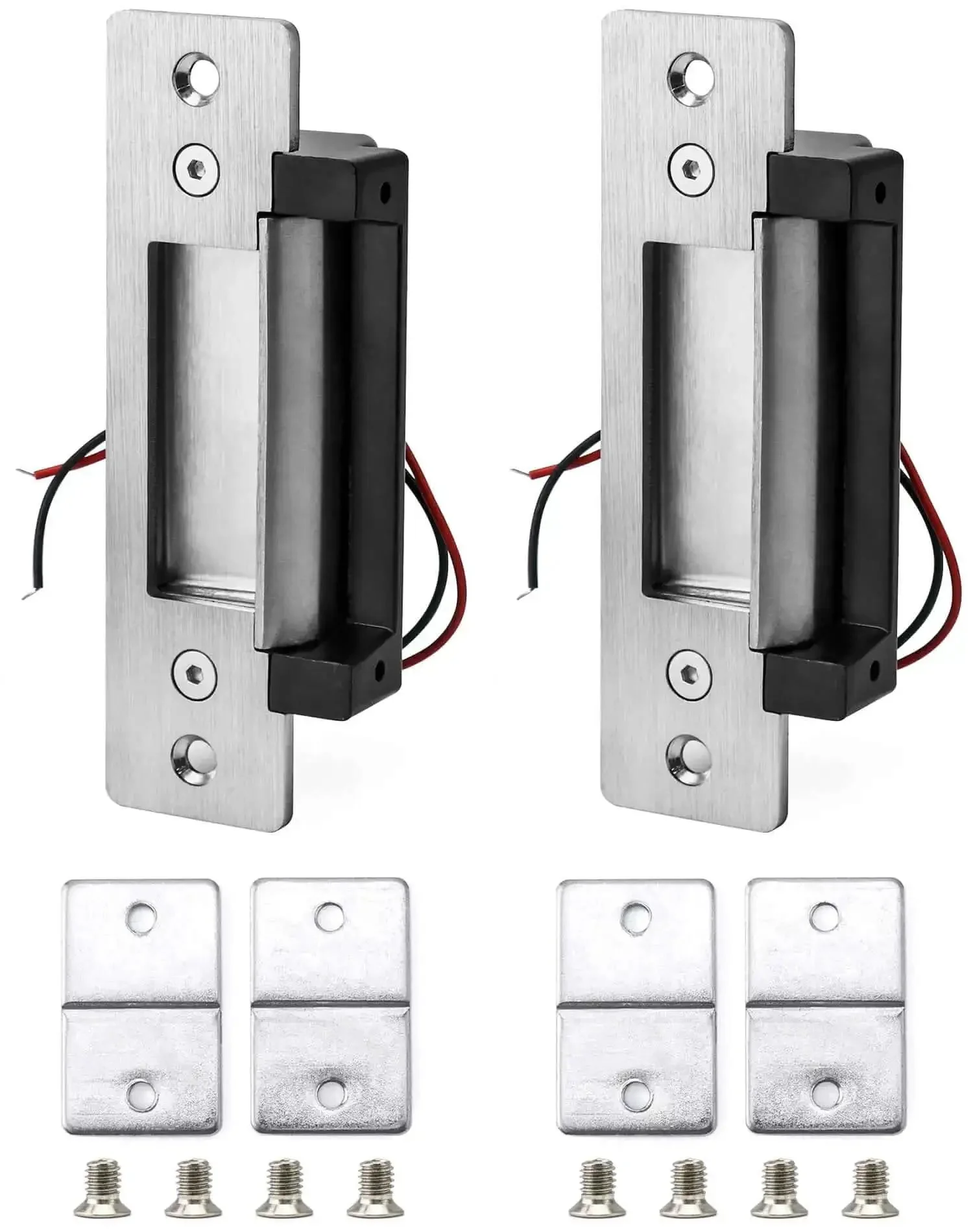 Heavy Duty 12V DC Electric Door Strike Lock With Fail Safe And Fail Secure Modes, Power Door Crash Lock For Access Control Systems, Stainless Steel Panel, Copper Coil, Low Power, 2 Pack - Image 2