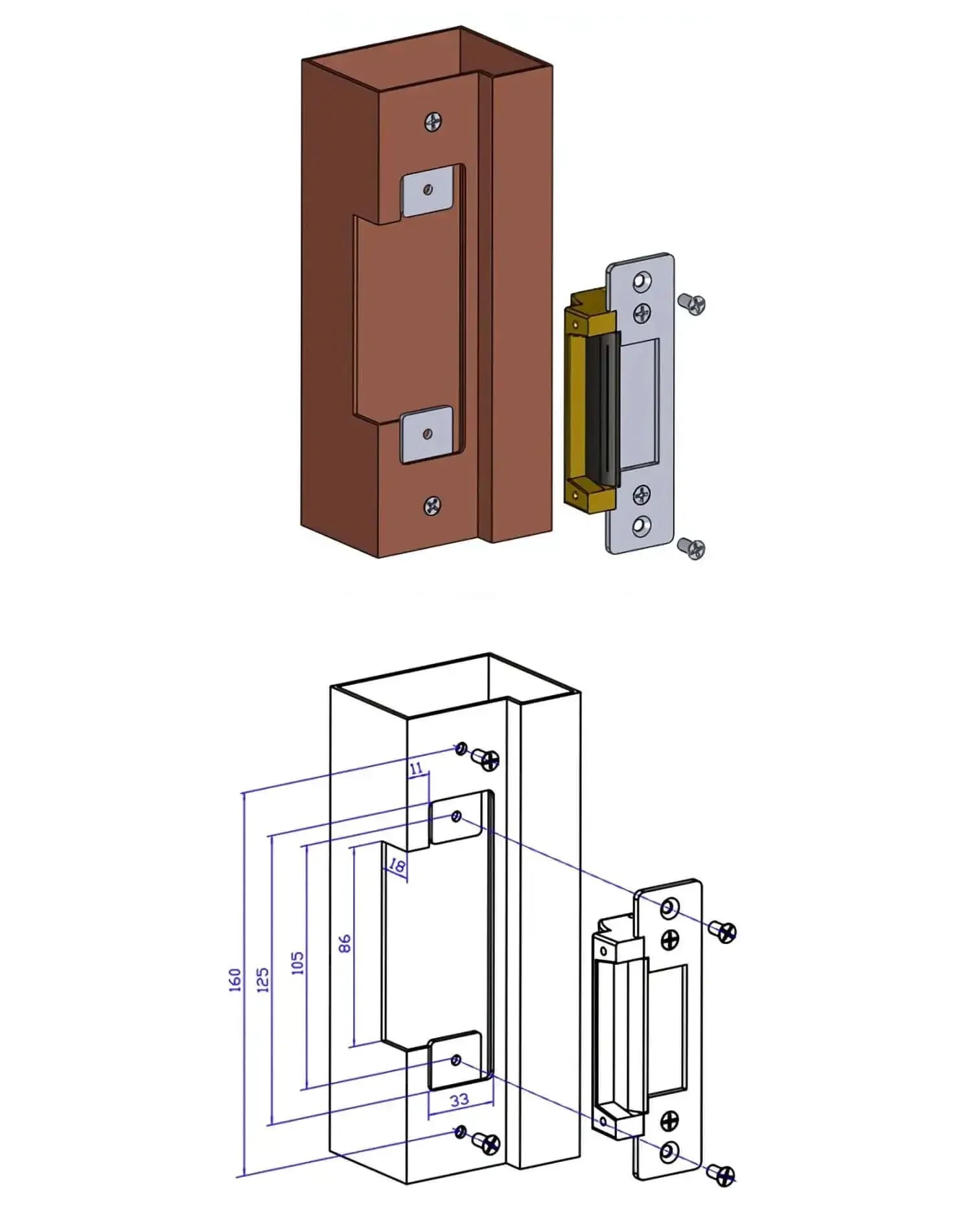 Heavy Duty 12V DC Electric Door Strike Lock With Fail Safe And Fail Secure Modes, Power Door Crash Lock For Access Control Systems, Stainless Steel Panel, Copper Coil, Low Power, 2 Pack - Image 6
