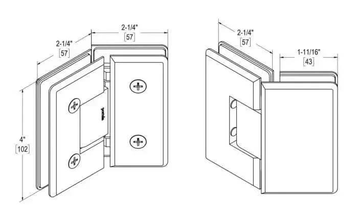 Heavy Duty 135 Degree Glass to Glass Hinge in Brushed Nickel Finish, Self-Closing and Smooth, Opens 90 Degrees Inward and Outward, Fits 3/8 to 1/2 Inch Glass, Up to 36 Inch Wide Doors, 150 Pound Capacity - Image 2