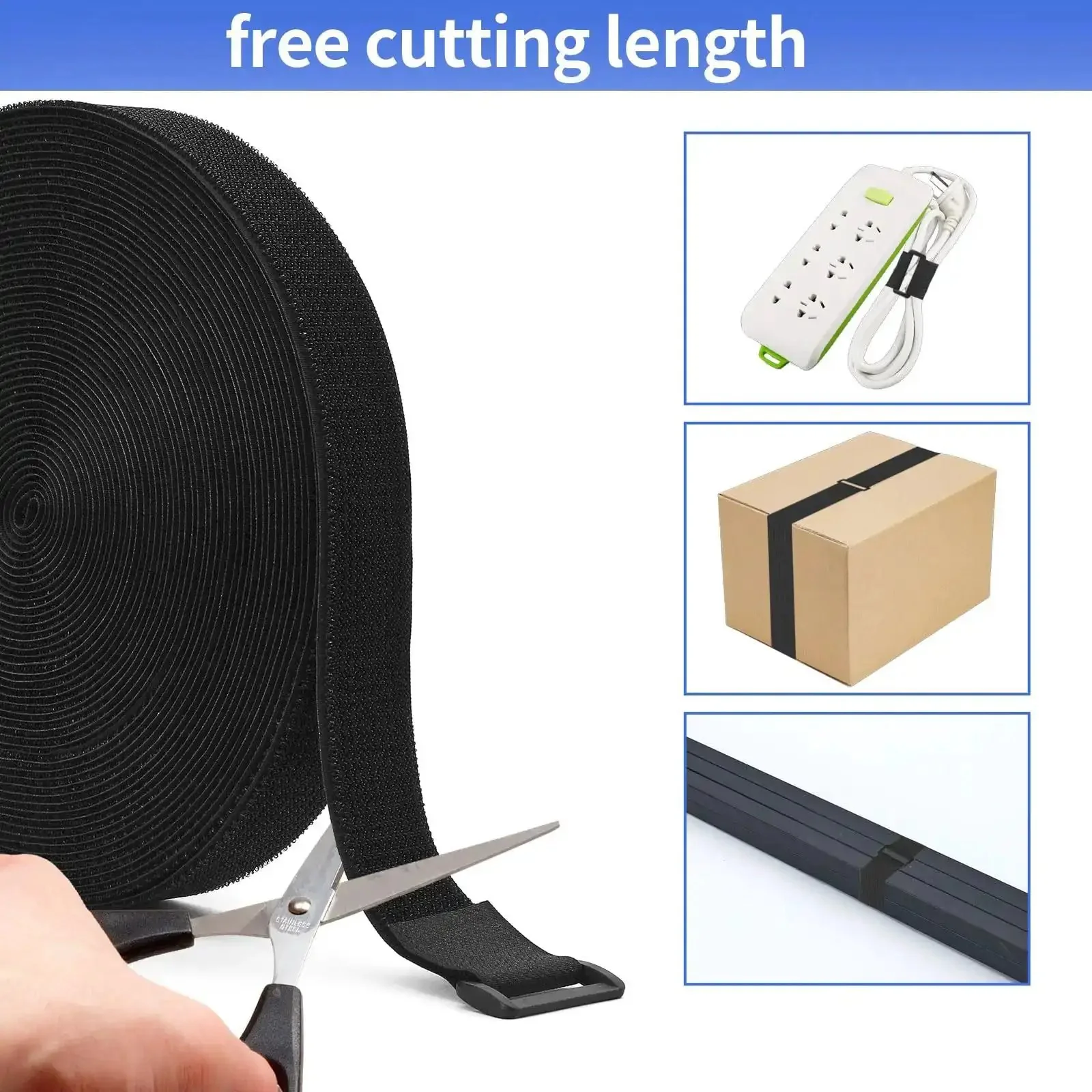 Heavy Duty 1.5 Inch By 20 Foot Cinch Straps Nylon With 25 Buckles Cut To Length Reusable Black Hook And Loop Cable Ties For Easy Storage And Cord Organizer Keeps Gear Secure On The Road - Image 4