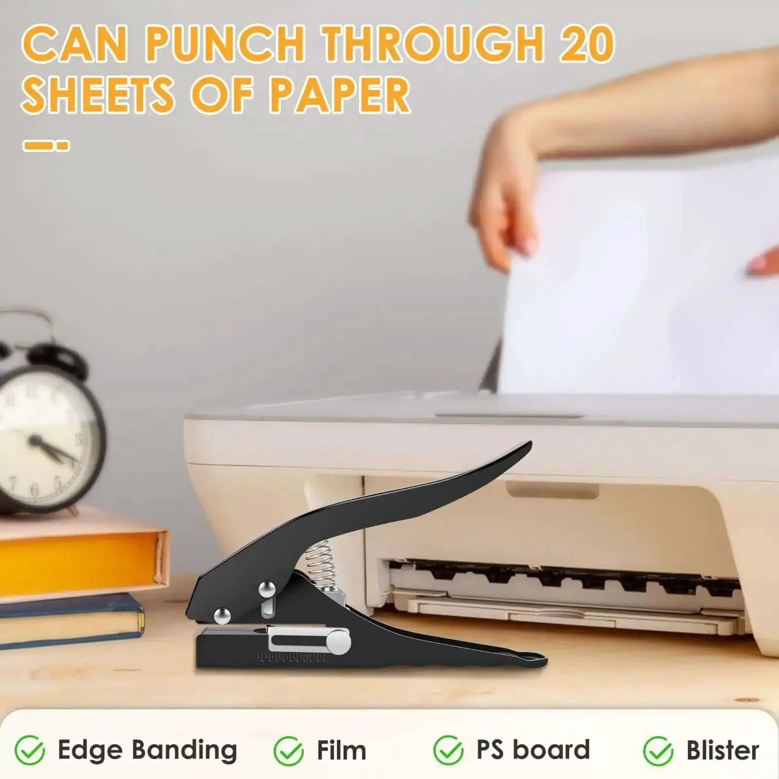 Heavy Duty 15 mm Round Hole Punch Tool For Paper, 20 Sheets Capacity, Precise Circle Puncher For Edge Banding With Tickets And Labels, Handheld Paper Puncher For Craft, Office And DIY Projects, Durable Spring Loaded Design - Image 7
