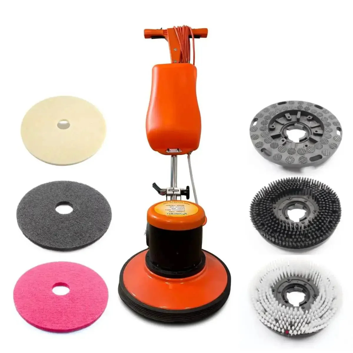 Heavy Duty 17 Inch Floor And Carpet Buffer Machine Workhorse With 2.0 HP Motor 175 RPM 3.4 Gallon Water Tank Built For Commercial And Industrial Floors Scrubbing Polishing And Waxing
