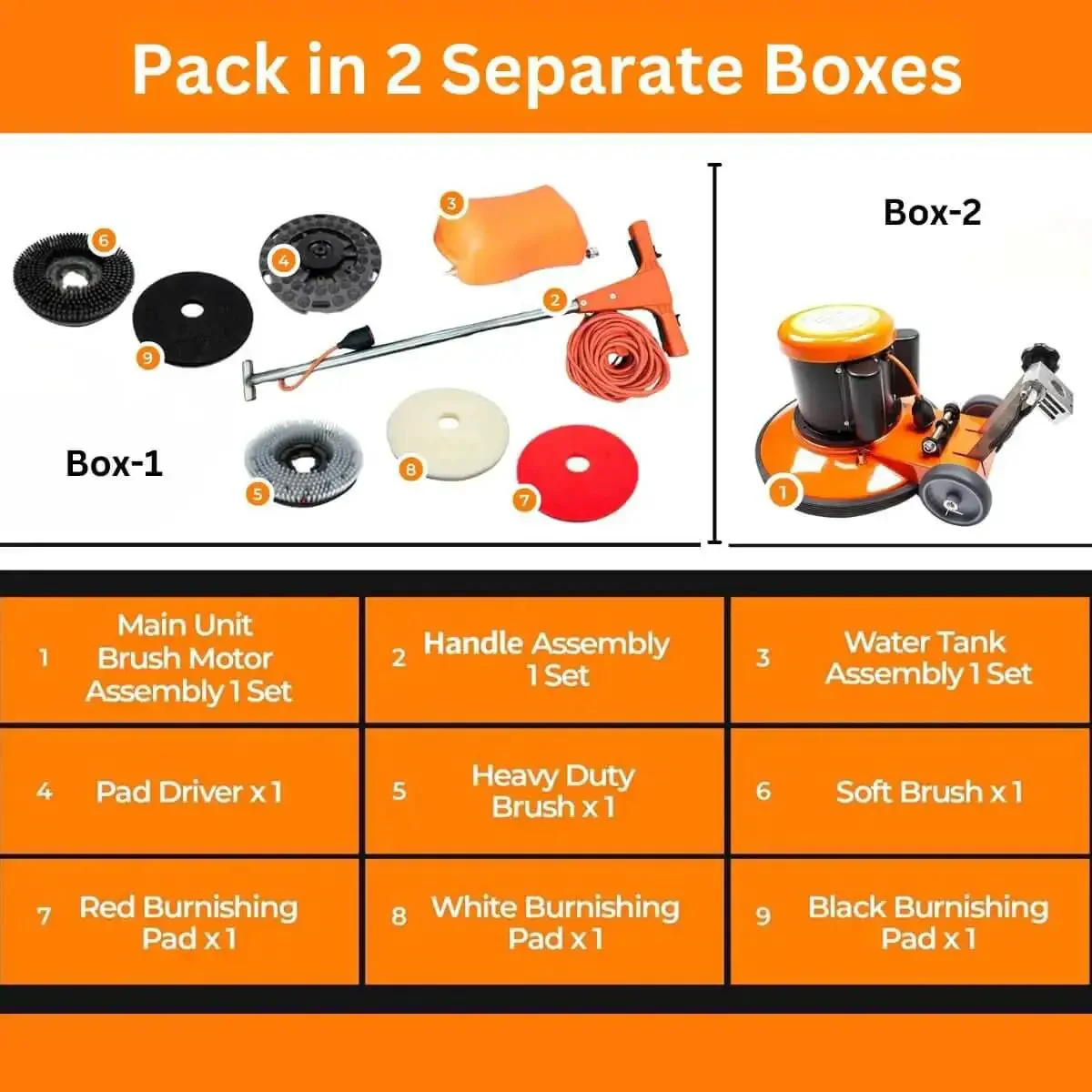 Heavy Duty 17 Inch Floor And Carpet Buffer Machine Workhorse With 2.0 HP Motor 175 RPM 3.4 Gallon Water Tank Built For Commercial And Industrial Floors Scrubbing Polishing And Waxing - Image 2