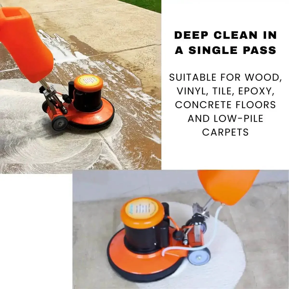 Heavy Duty 17 Inch Floor And Carpet Buffer Machine Workhorse With 2.0 HP Motor 175 RPM 3.4 Gallon Water Tank Built For Commercial And Industrial Floors Scrubbing Polishing And Waxing - Image 5