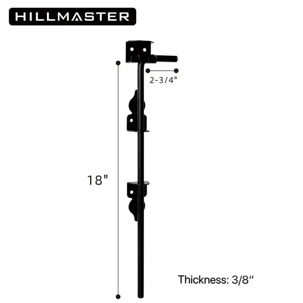 Heavy Duty 18 Inch Cane Bolt Gate Drop Rod For Wood Fences And Doors, Steel Drop Bolt Hardware With Black Powder Coat Finish, Durable Gate Latch To Prevent Gate Drag, Easy Install For Wooden Gates - Image 5