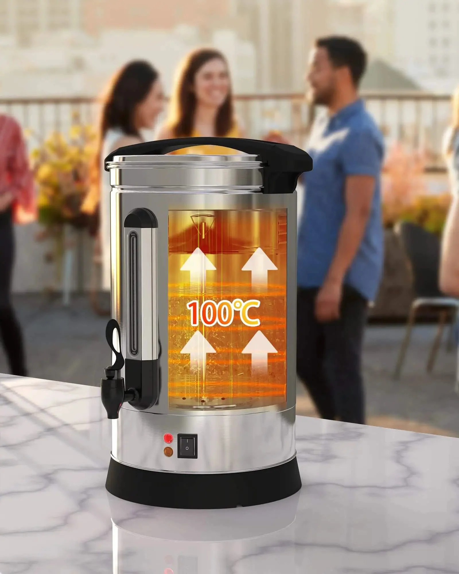Heavy Duty 18 Liter Coffee Urn That Brews 120 Cups Stainless Steel Commercial Coffee Maker And Electric Hot Beverage Dispenser For Catering And Events Ultra Large Capacity For Offices Restaurants Churches Parties - Image 4