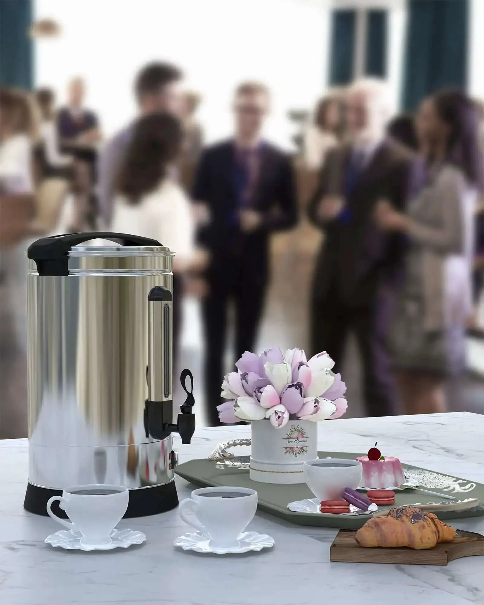 Heavy Duty 18 Liter Coffee Urn That Brews 120 Cups Stainless Steel Commercial Coffee Maker And Electric Hot Beverage Dispenser For Catering And Events Ultra Large Capacity For Offices Restaurants Churches Parties - Image 7