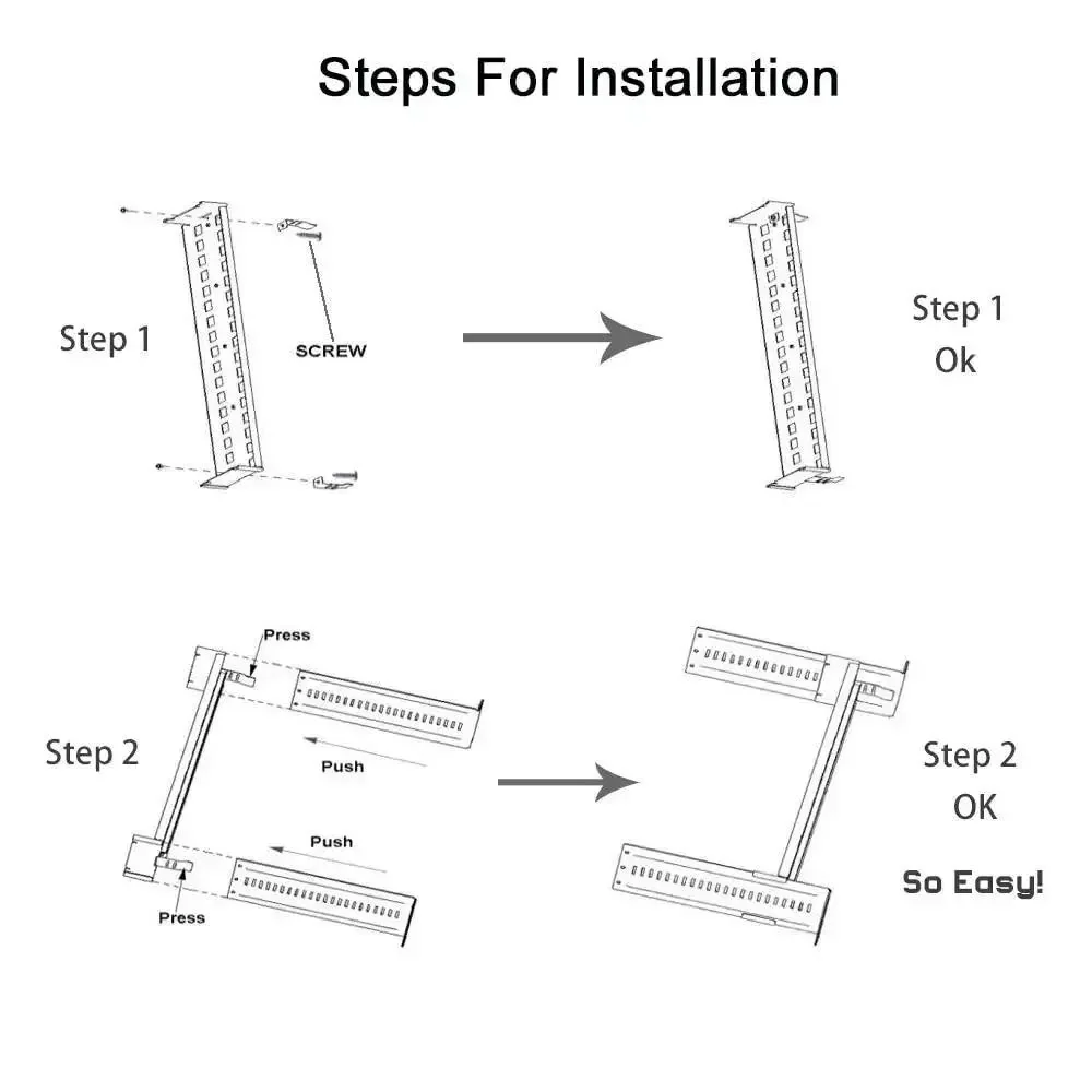 Heavy Duty 19 Inch Rack Mount DIN Rail Kit With 35mm Height DIN Rail And Adjustable Depth Bracket Shelf For Industrial Media Converters And Ethernet Switches, Easy 19 Inch Rack Installation In Standard Racks - Image 4