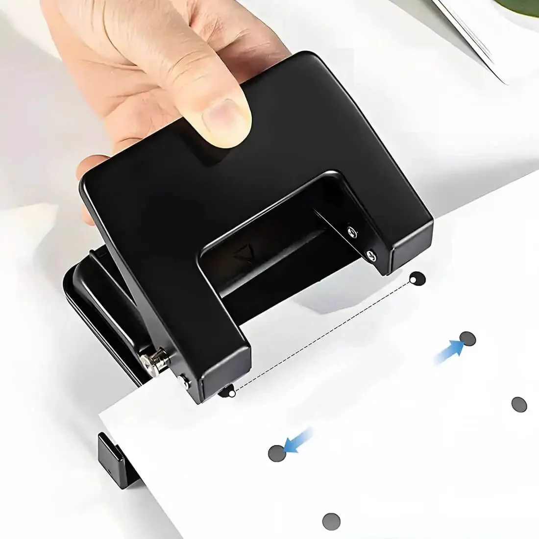 Heavy-Duty 2-Hole Punch Handheld Paper Punch for 20-Sheet Capacity With 50 Percent Less Effort and Built-In Waste Tray Easy-Peasy for Office Home School and Craft Projects - Image 7
