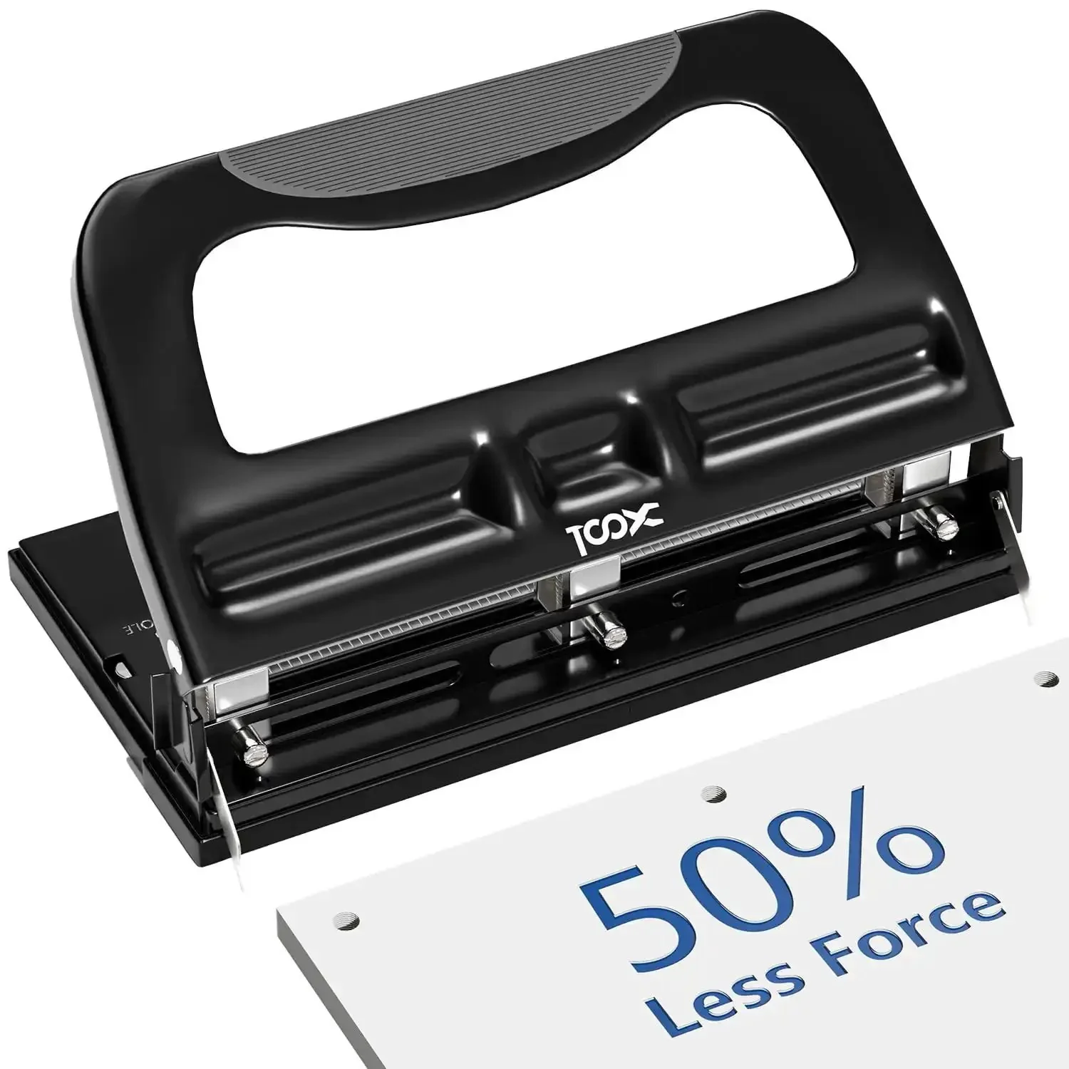 Heavy Duty 2 Or 3 Hole Punch With Adjustable Heads And Non Slip Base Nine Thirty Second Inch Hole Diameter 40 Sheet Capacity Easily Switch Between 2 And 3 Holes Compatible With A4 And US Letter Binders Works Like A Charm For Office School Home