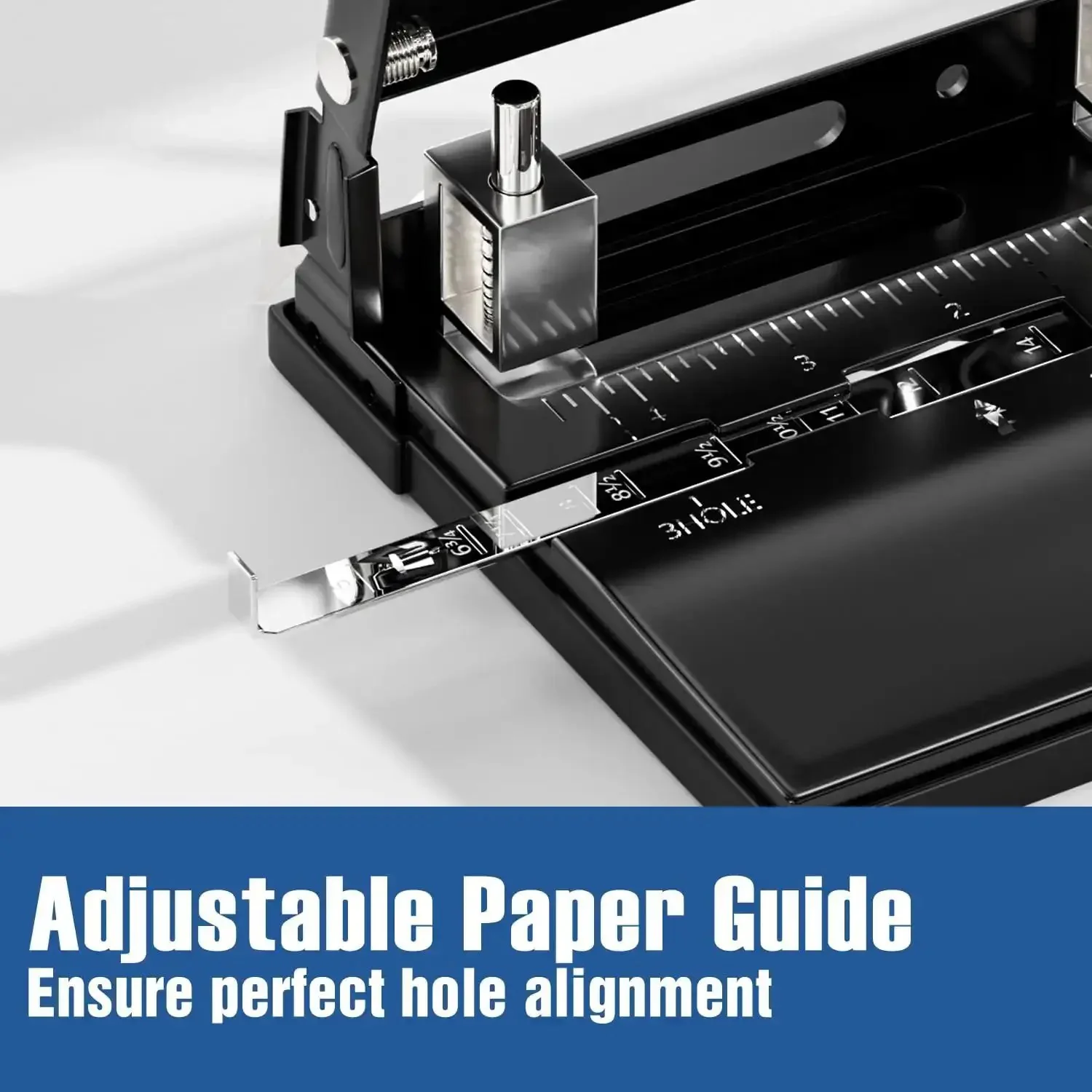 Heavy Duty 2 Or 3 Hole Punch With Adjustable Heads And Non Slip Base Nine Thirty Second Inch Hole Diameter 40 Sheet Capacity Easily Switch Between 2 And 3 Holes Compatible With A4 And US Letter Binders Works Like A Charm For Office School Home - Image 5