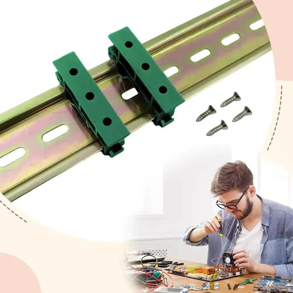 Heavy Duty 20 Pack C45 DIN Rail PCB Mounting Bracket Clips For 35mm Or 15mm Circuit Boards Carrier Holders For DIN Rail Socket Panel Or Enclosure Green Finish - Image 2