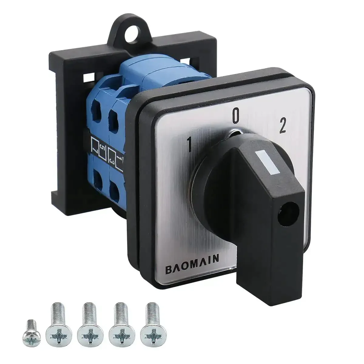 Heavy Duty 20A 660V 2 Pole Changeover Switch With 3 Position Rotary Selector For Motor Reversing And Generator Dual Section Eight Terminal Layout 35mm DIN Rail Mount SZW26 20 D2022 B11R