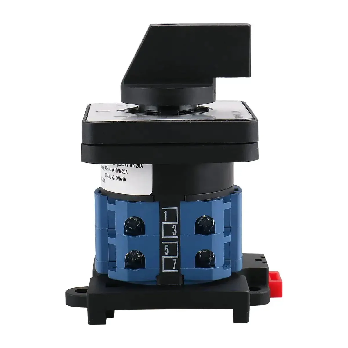 Heavy Duty 20A 660V 2 Pole Changeover Switch With 3 Position Rotary Selector For Motor Reversing And Generator Dual Section Eight Terminal Layout 35mm DIN Rail Mount SZW26 20 D2022 B11R - Image 2