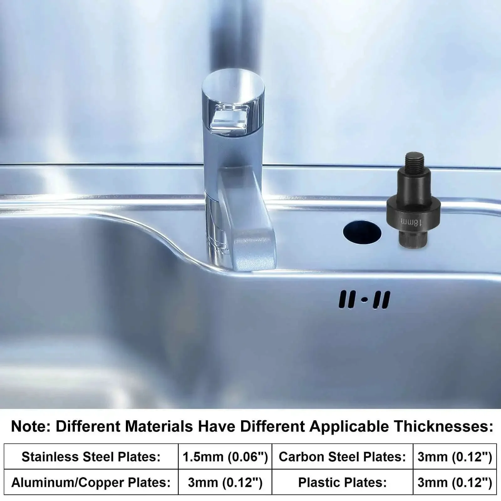 Heavy Duty 20mm Sheet Metal Punch Hole Kit With External Hex Shank Bearing Steel Construction For Precise Manual Knockout On Stainless Steel Carbon Steel Aluminum Copper And Plastic Black Finish - Image 2
