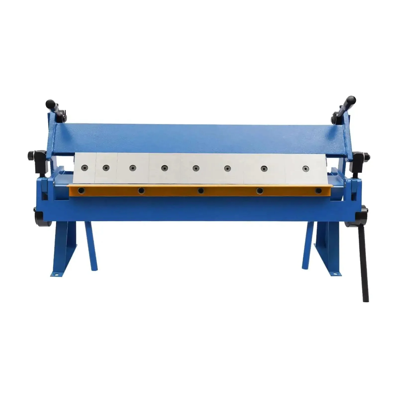 Heavy Duty 24 Inch Sheet Metal Bender With Pan And Box, Floor Standing Aluminum And Copper Bending Machine, Pro Grade, 5 Removable Fingers, Handles, Carbon Steel Brake, For Metal Roofs