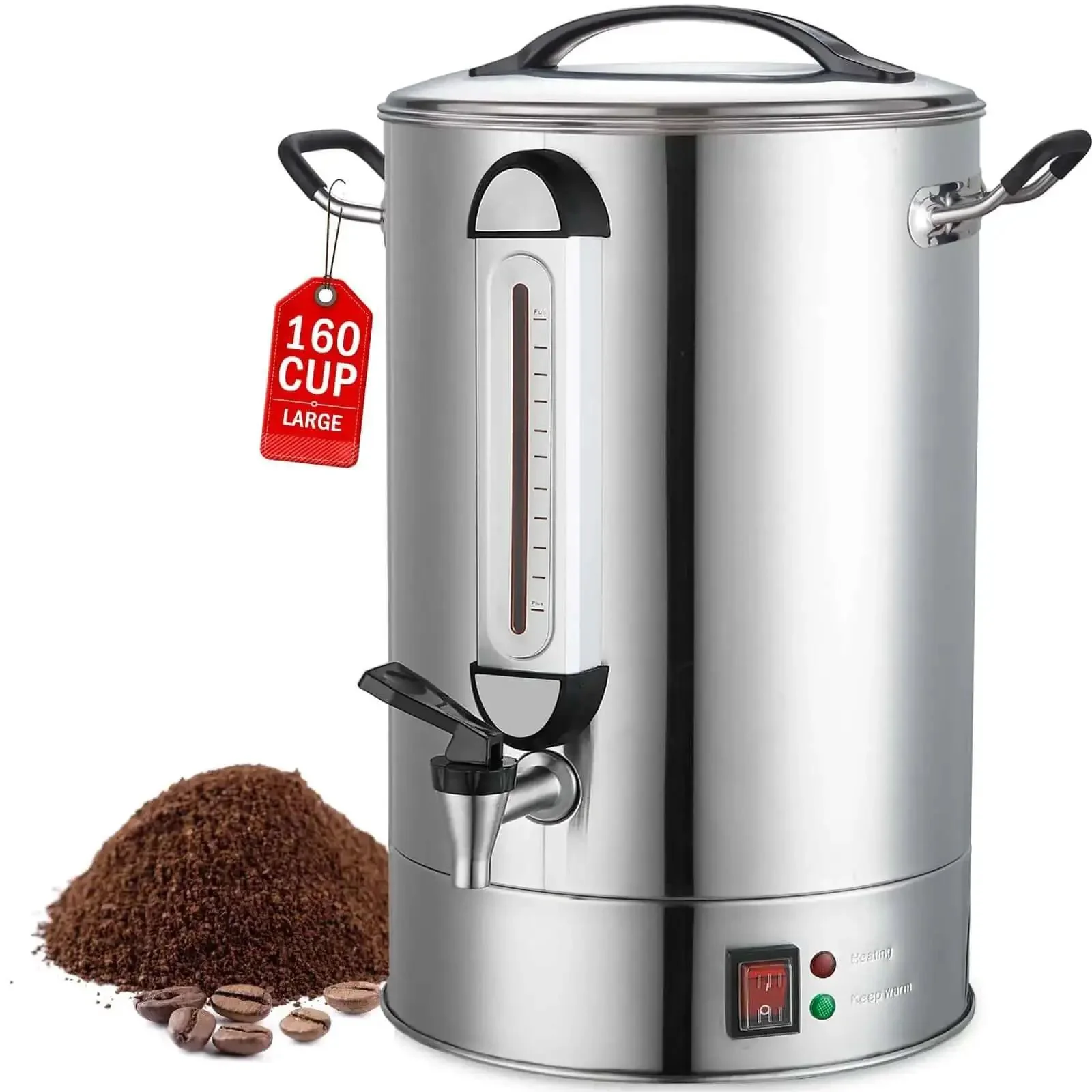 Heavy Duty 24L Commercial Coffee Urn With Quick Brew Dispenser For Catering And Events, 160 Cup Capacity Stainless Steel, Large Batch Coffee Maker For Meetings, Churches, Schools And Offices - Image 2
