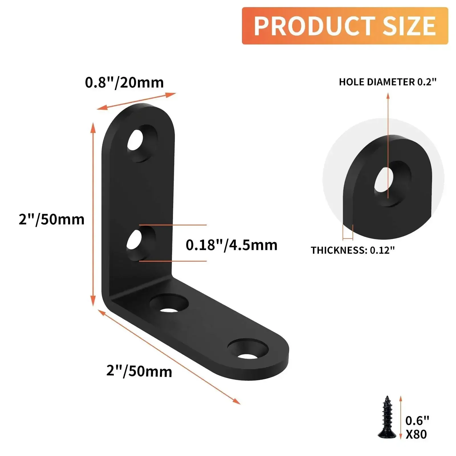 Heavy Duty 2x2 Inch L Corner Brackets 20 Pack Black Right Angle Shelf Supports For Shelves Wood Furniture And Cabinets With Screws Built To Last Tough As Nails For Your DIY Projects - Image 7