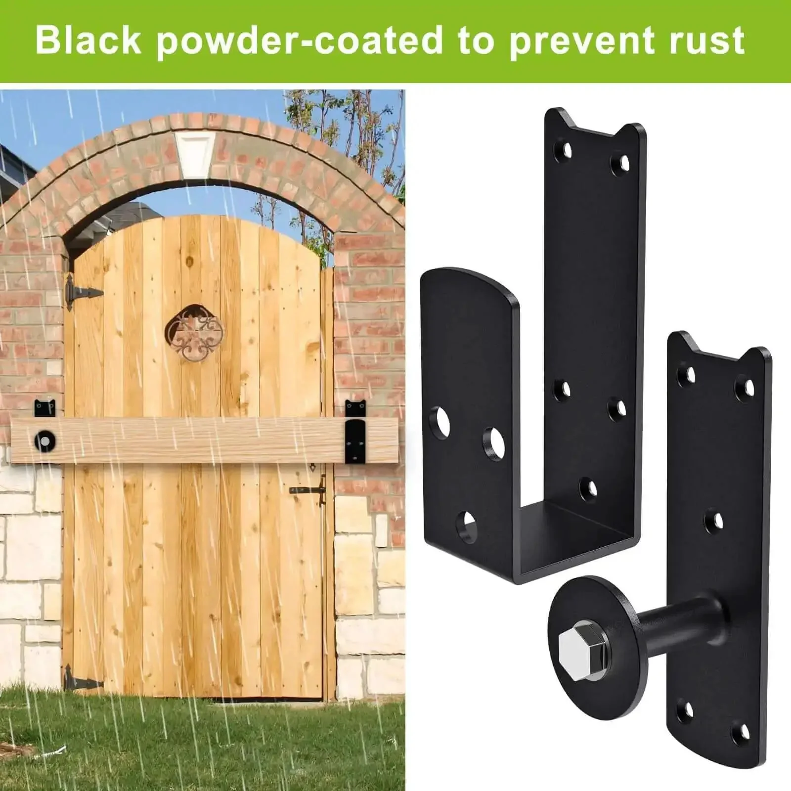 Heavy Duty 2x4 Door Barricade Brackets With Rotating Lock, 4mm Steel U Brackets For Door Reinforcement, Built To Keep Your Home Safe During Hurricanes, Storms And Emergencies, Ideal For Home Security Prep, 4 Pack - Image 3