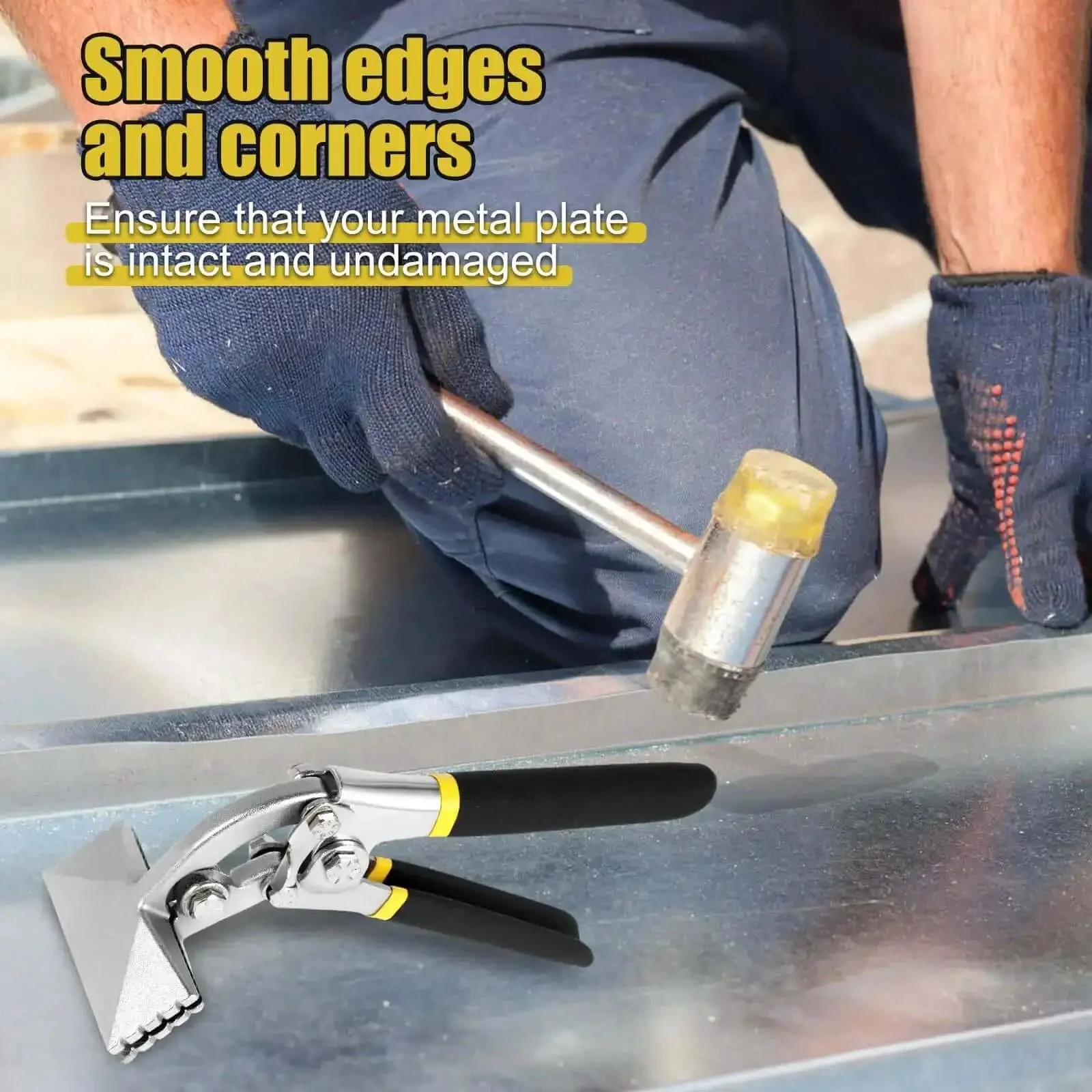 Heavy Duty 3 Inch Alloy Steel Sheet Metal Bender Hand Seamer With Straight Jaw Portable Metal Flattening Pliers Manual Clamp For Sheet Metal Projects And DIY Metalwork - Image 2