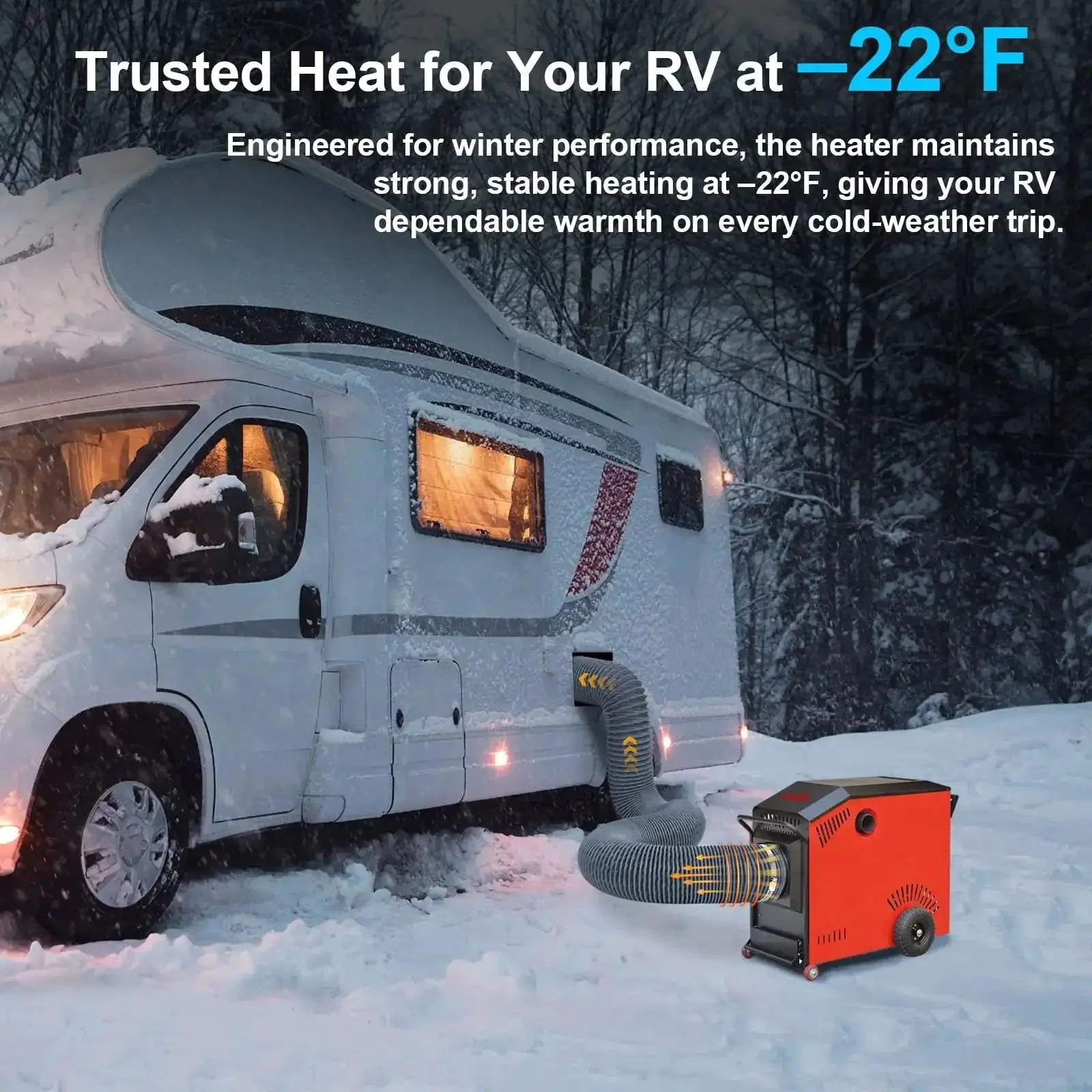 Heavy Duty 3 Inch By 6 Ft Flexible Nylon Heater Vent Hose For 2KW 5KW 8KW Heaters Tough As Nails Wear Resistant Tear Proof Fire Resistant Upgraded Venting Solution For RV Tent Truck And Camping - Image 5