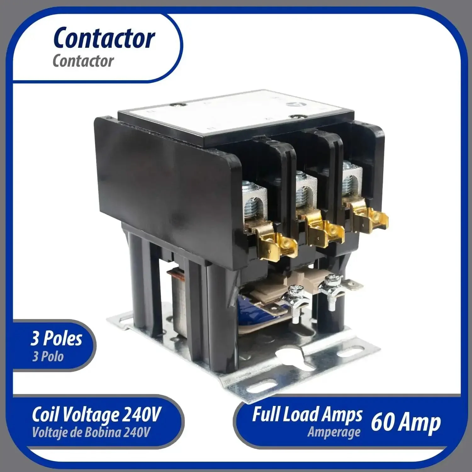 Heavy Duty 3 Pole Contactor 60 Amp 240 Volt Coil Replacement For HVAC Systems Air Conditioners Heat Pumps Refrigeration Water Wells And Electrical Applications UL Listed APAC 360240 - Image 7