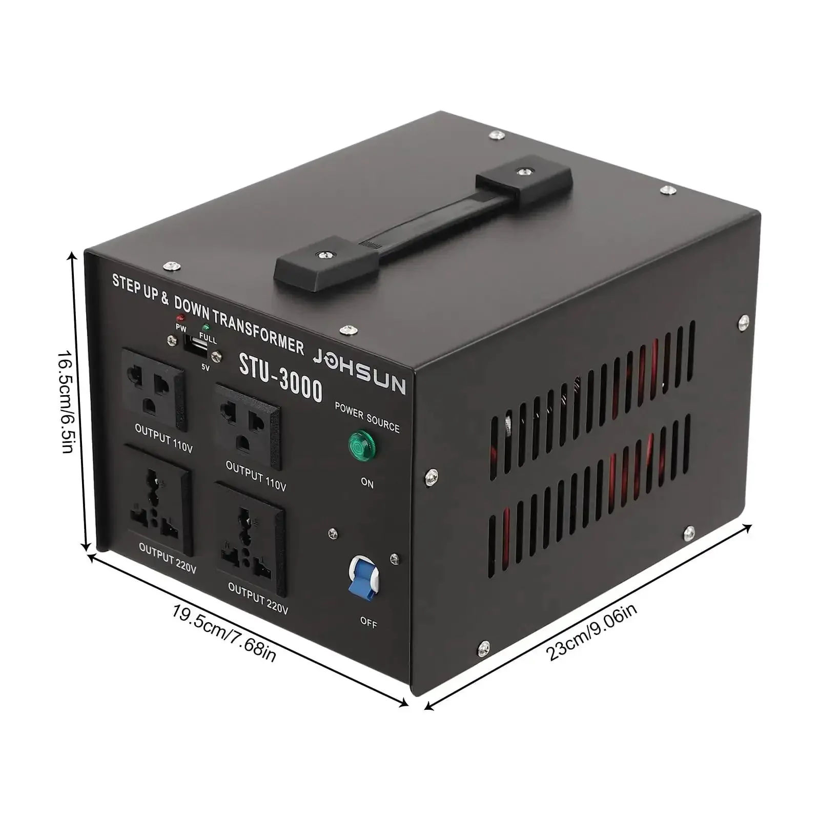 Heavy Duty 3000W Voltage Converter Transformer For 110V To 220V And 220V To 110V, Step Up Step Down Power Converter With Circuit Breaker Protection, Rugged Iron Shell, Perfect For Home Use And Travel - Image 7