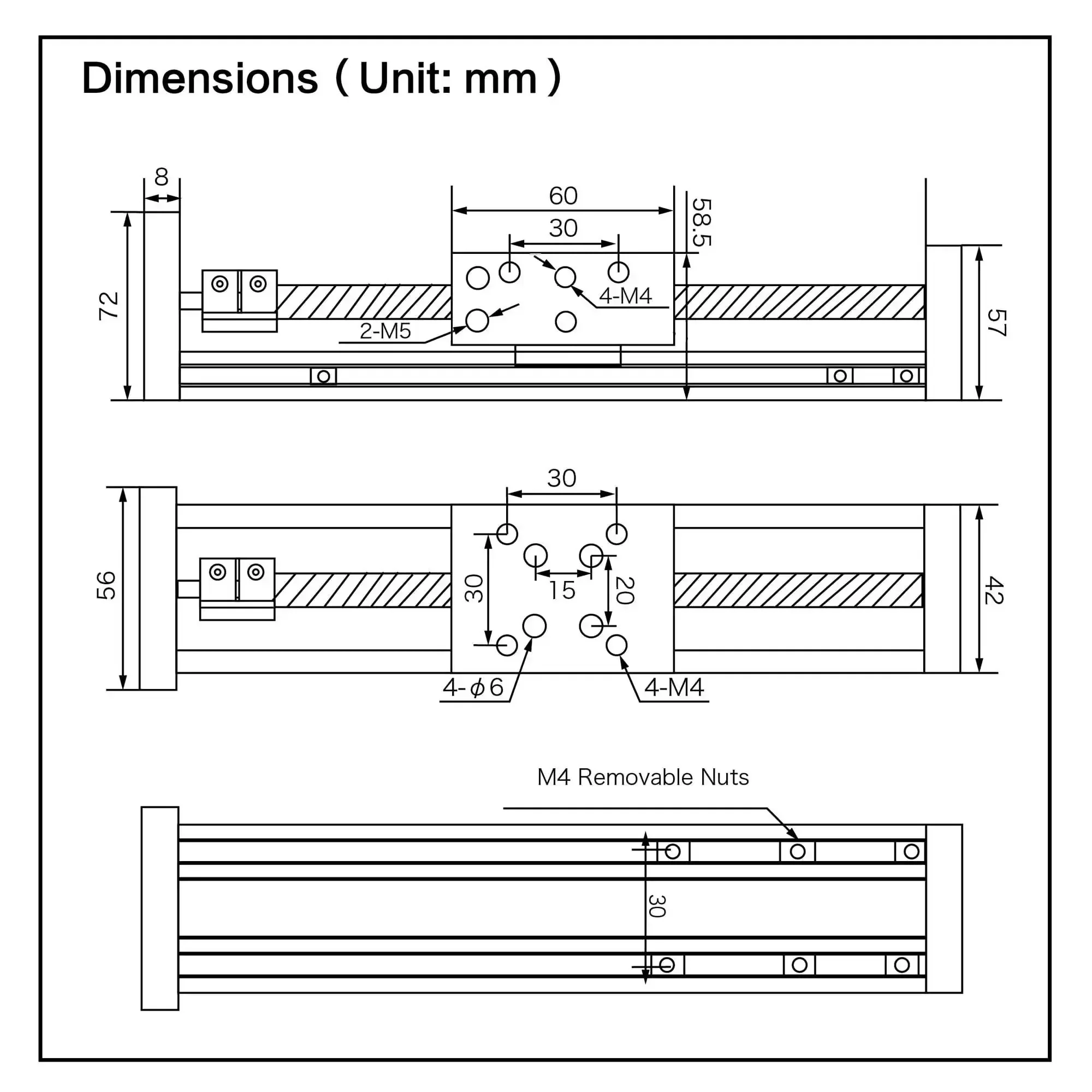 Heavy Duty 300mm Linear Stage Actuator With Square Slide Rail And 1605 Ballscrew Motorized XY XYZ CNC Linear Stage Table With Nema23 Stepper Motor For Precise Smooth Motion In Milling Laser And PCB Fabrication - Image 4