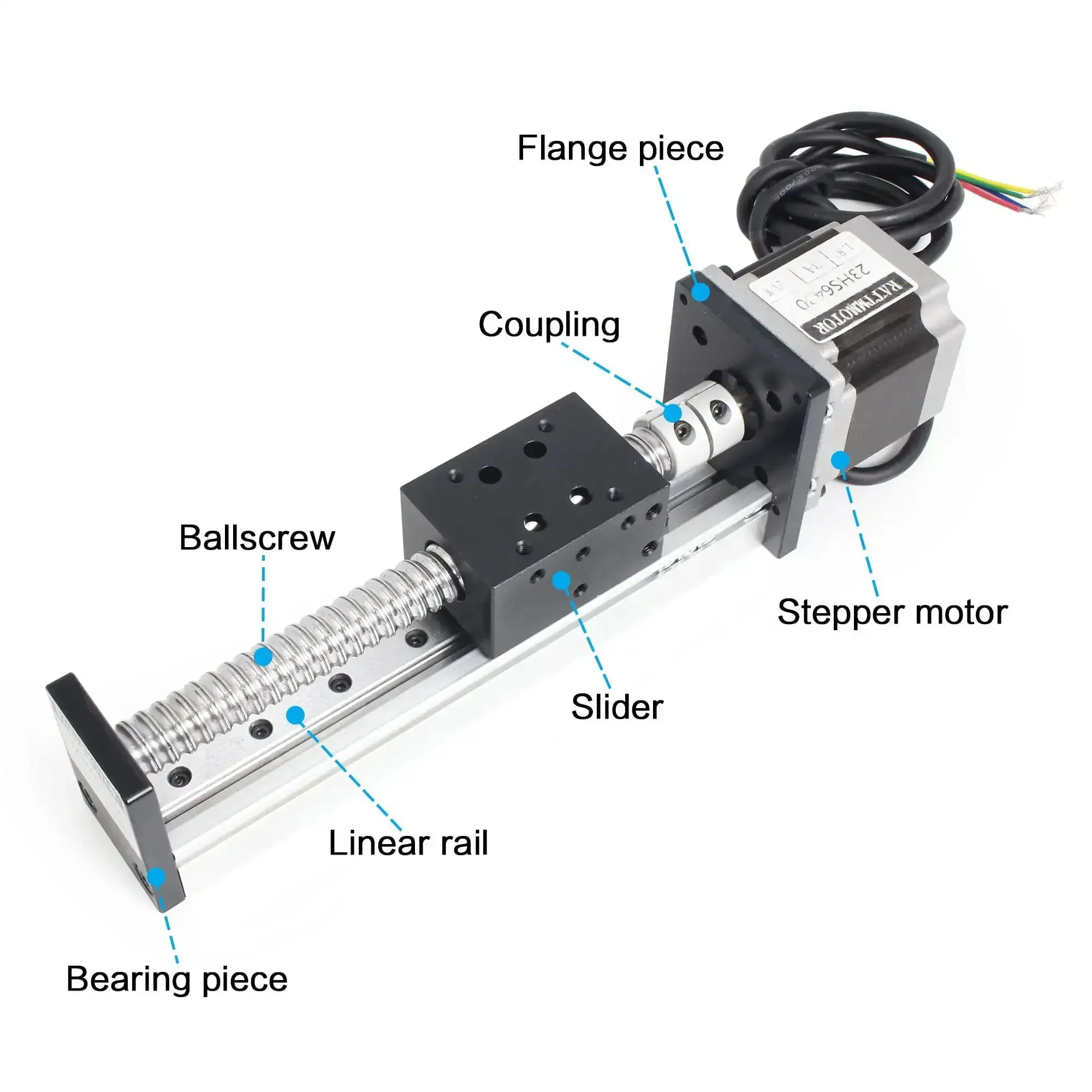 Heavy Duty 300mm Linear Stage Actuator With Square Slide Rail And 1605 Ballscrew Motorized XY XYZ CNC Linear Stage Table With Nema23 Stepper Motor For Precise Smooth Motion In Milling Laser And PCB Fabrication - Image 7