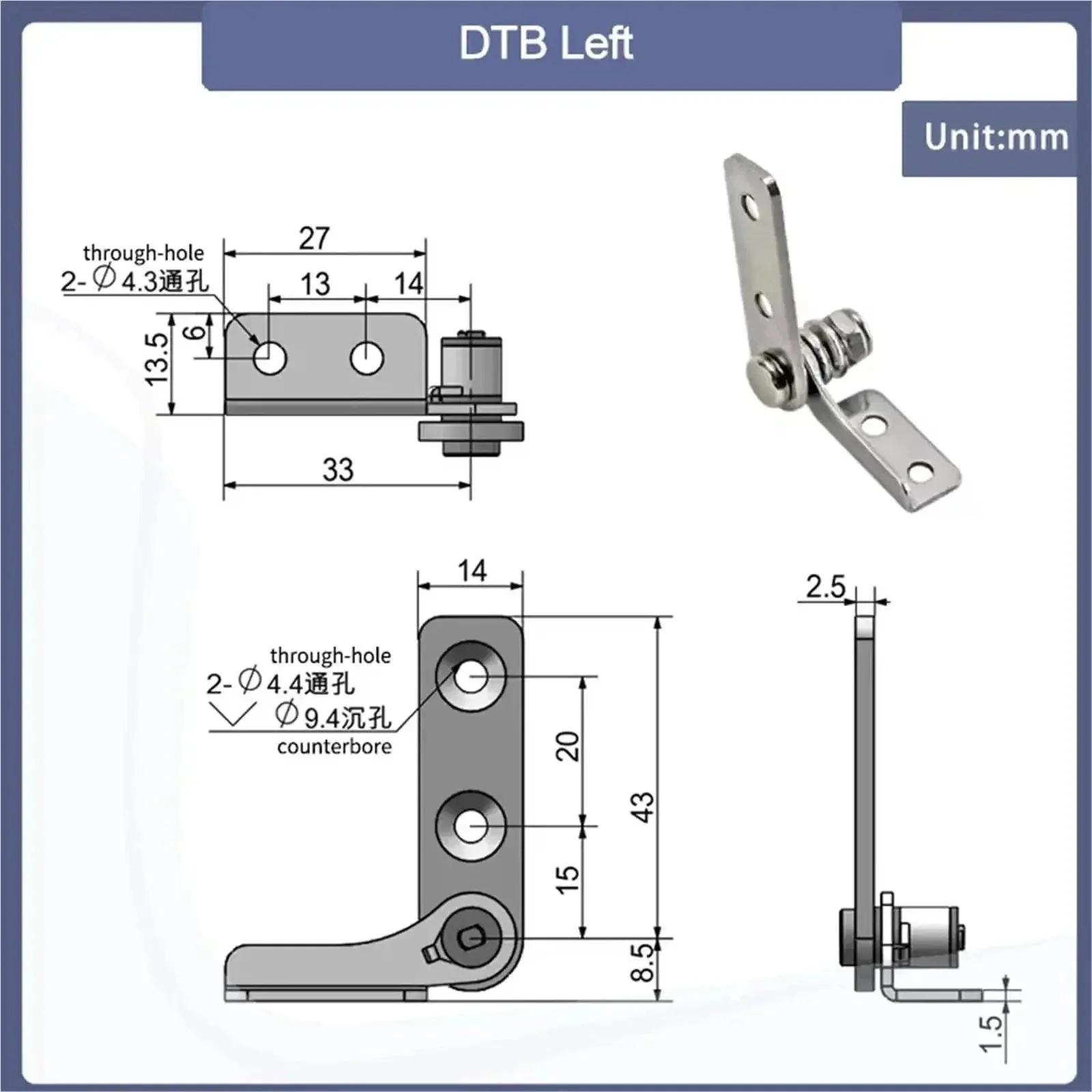 Heavy Duty 304 Stainless Steel Damping Gate Hinges With Adjustable Torque 0.4 Nm Left Hand One Piece Smooth Soft Close For Fences And Gates Durable Easy Install - Image 5