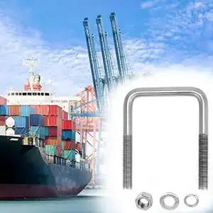 Heavy Duty 304 Stainless Steel U Bolts Four Pack With Lock Nuts And Washers For Boat Trailers And Three Inch Square Beams Half Inch Diameter And Three And One Sixteenth Inch Wide And Four And Five Sixteenths Inch Long For Automotive And Marine Use - Image 2